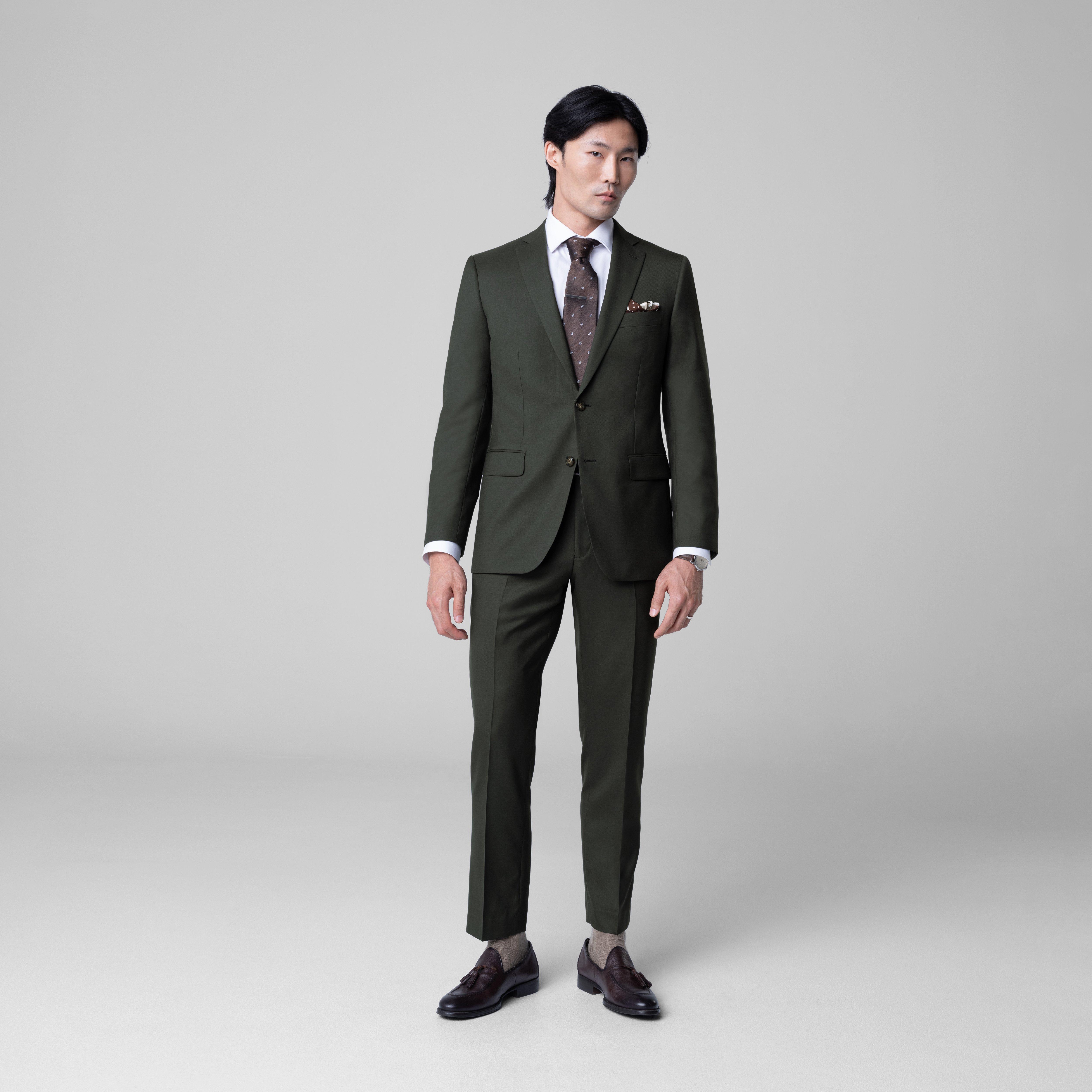 Olive suit - Highbridge Solid Design from Luxury Indochino Collection
