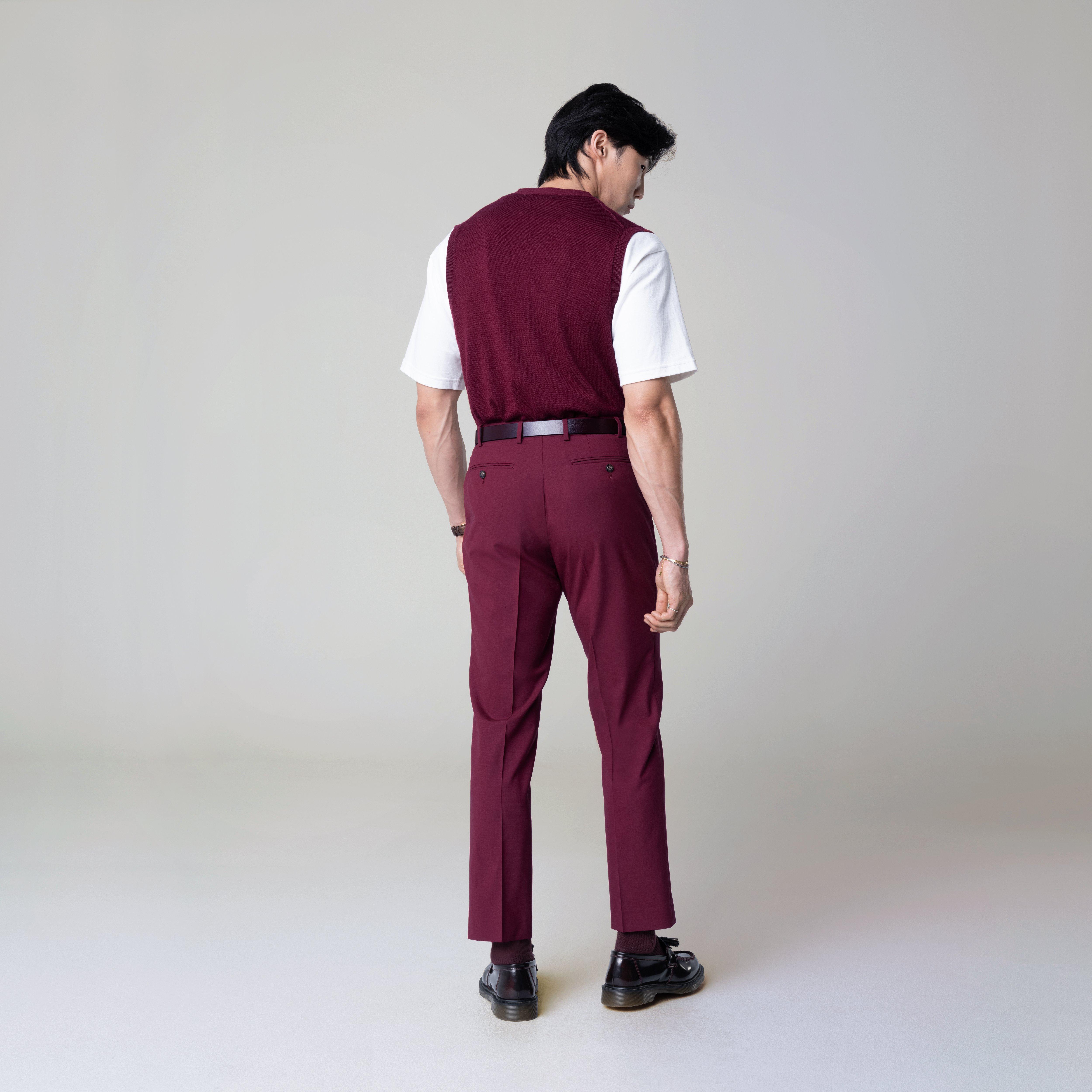Product thumbnail 2 Burgundy pants - Howell Solid Design from Luxury Indochino Collection