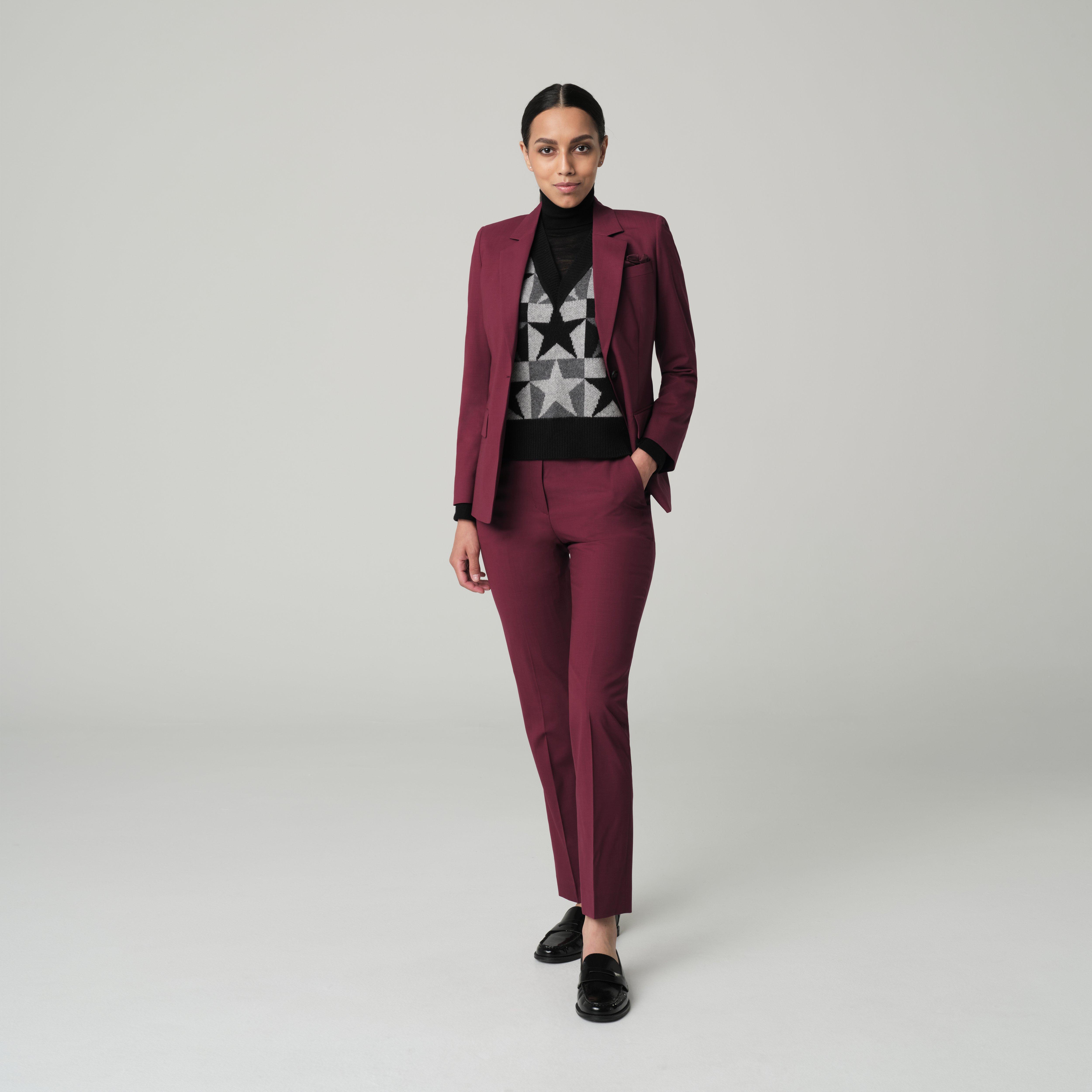 Burgundy blazer women - Howell Solid Design from Luxury Indochino Collection