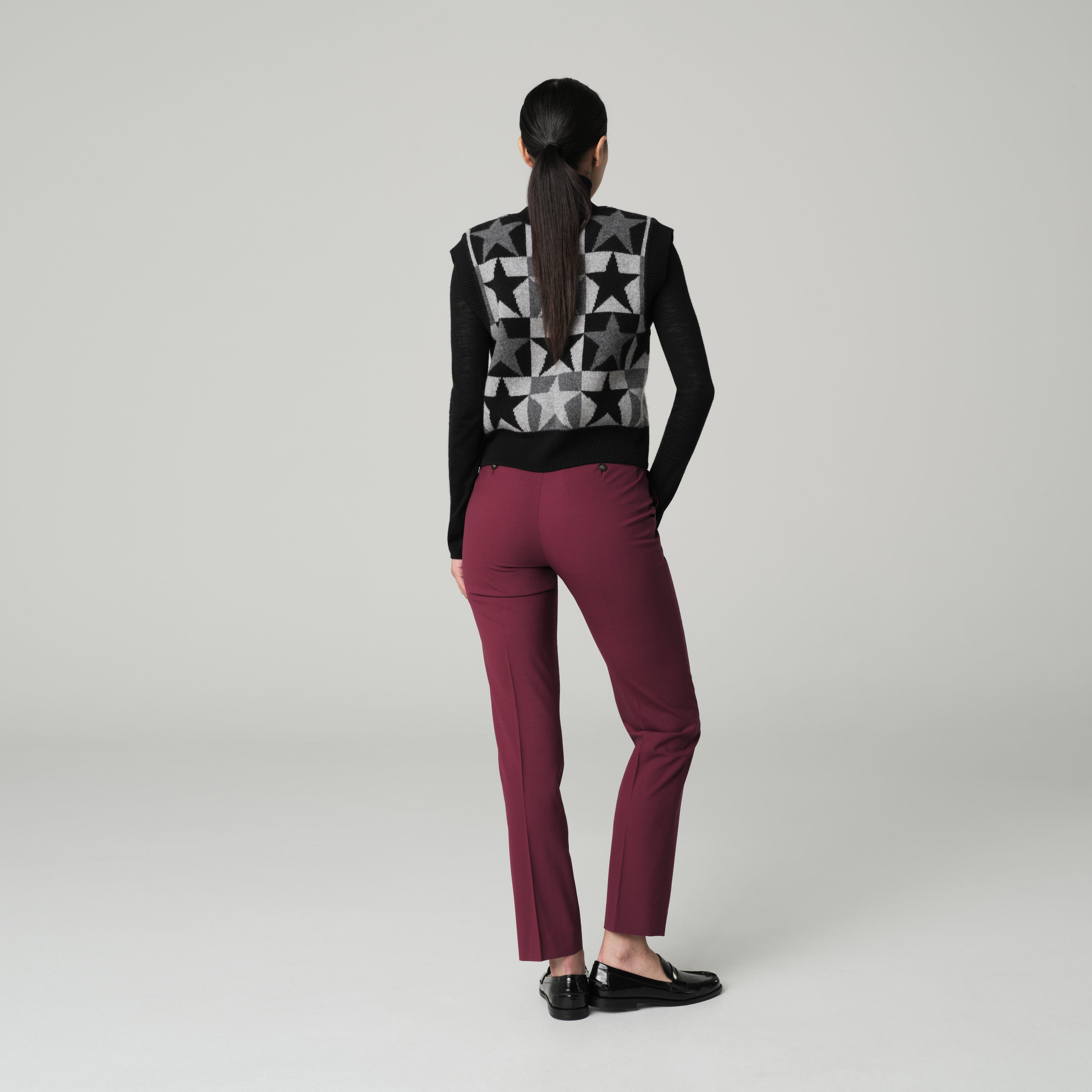 Product thumbnail 2 Burgundy pants women - Howell Solid Design from Luxury Indochino Collection