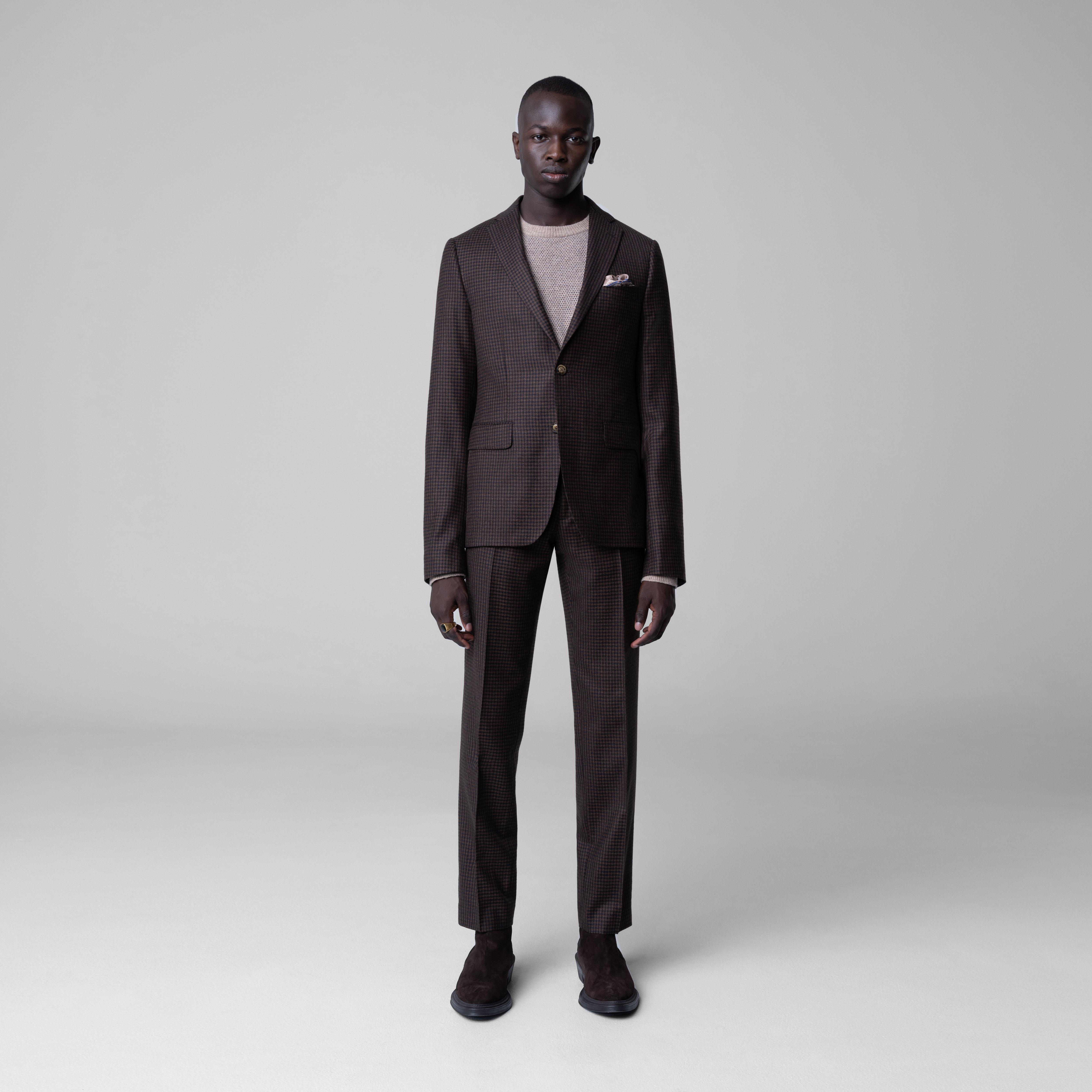 Brown blazer - Monterosso Checked Design from Italian Indochino Collection