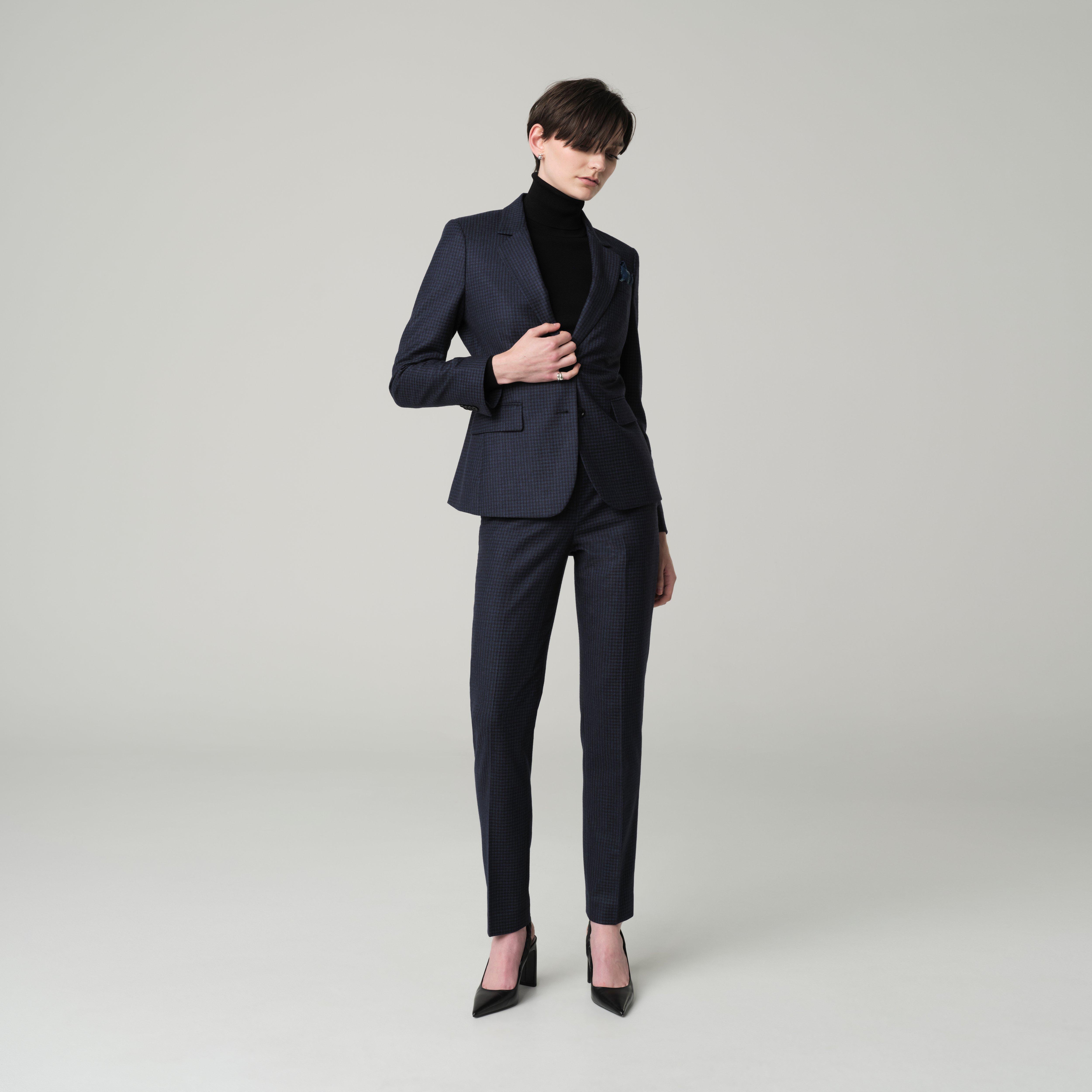 Blue blazer women - Monterosso Checked Design from Italian Indochino Collection