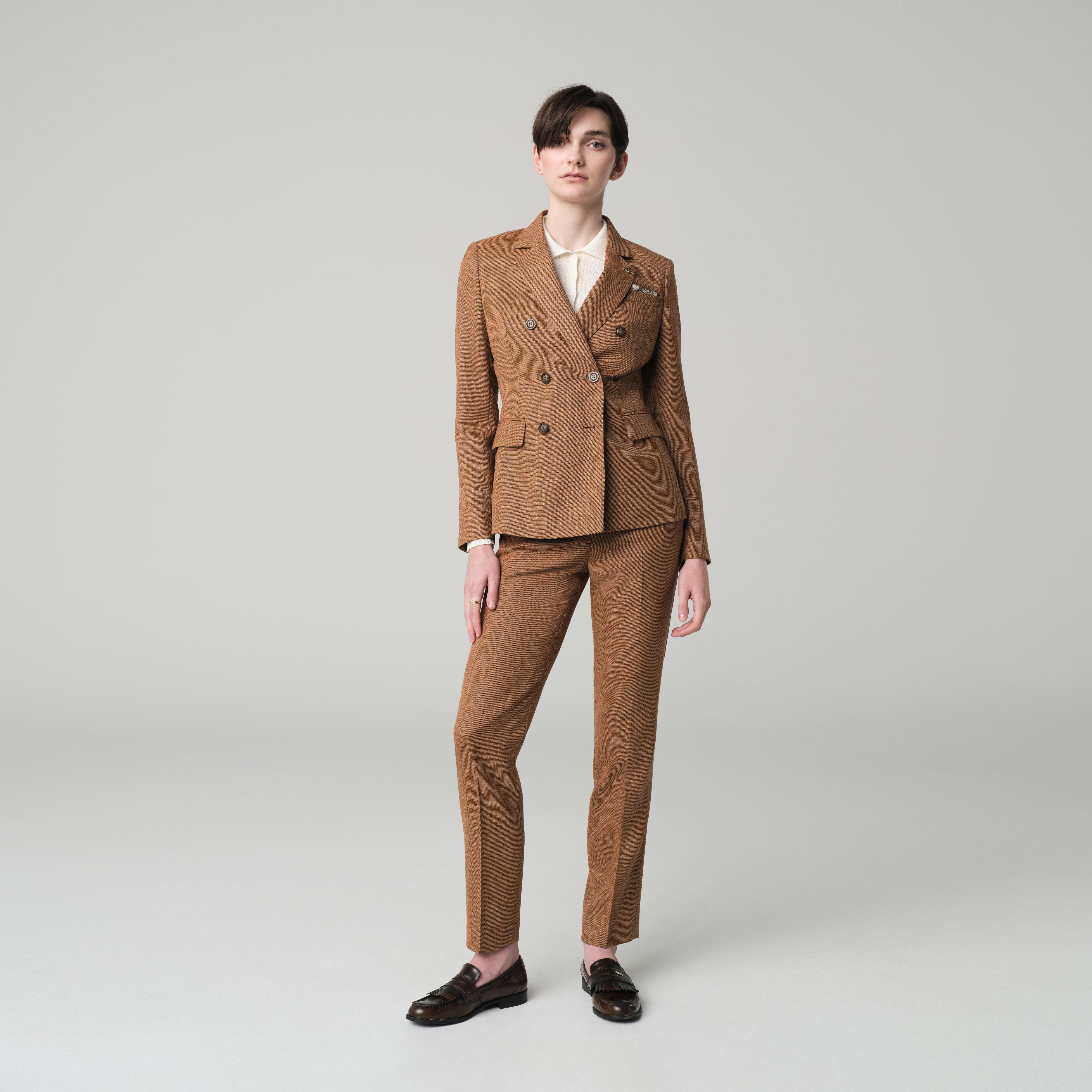 Orange suit women - Northfield Checked Design from Fall / Winter Indochino Collection