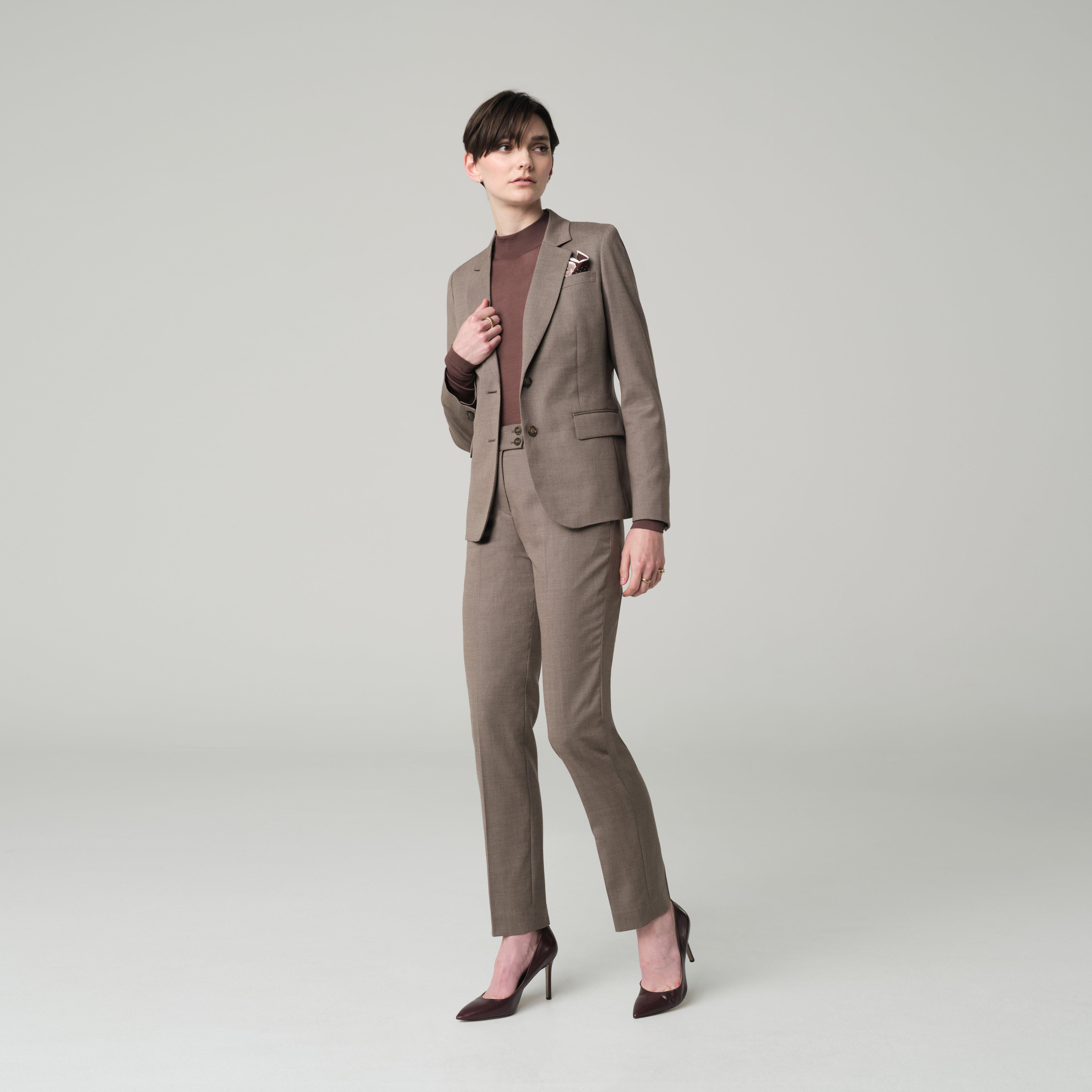 Brown suit women - Parkhill Pattern Design from Fall / Winter Indochino Collection