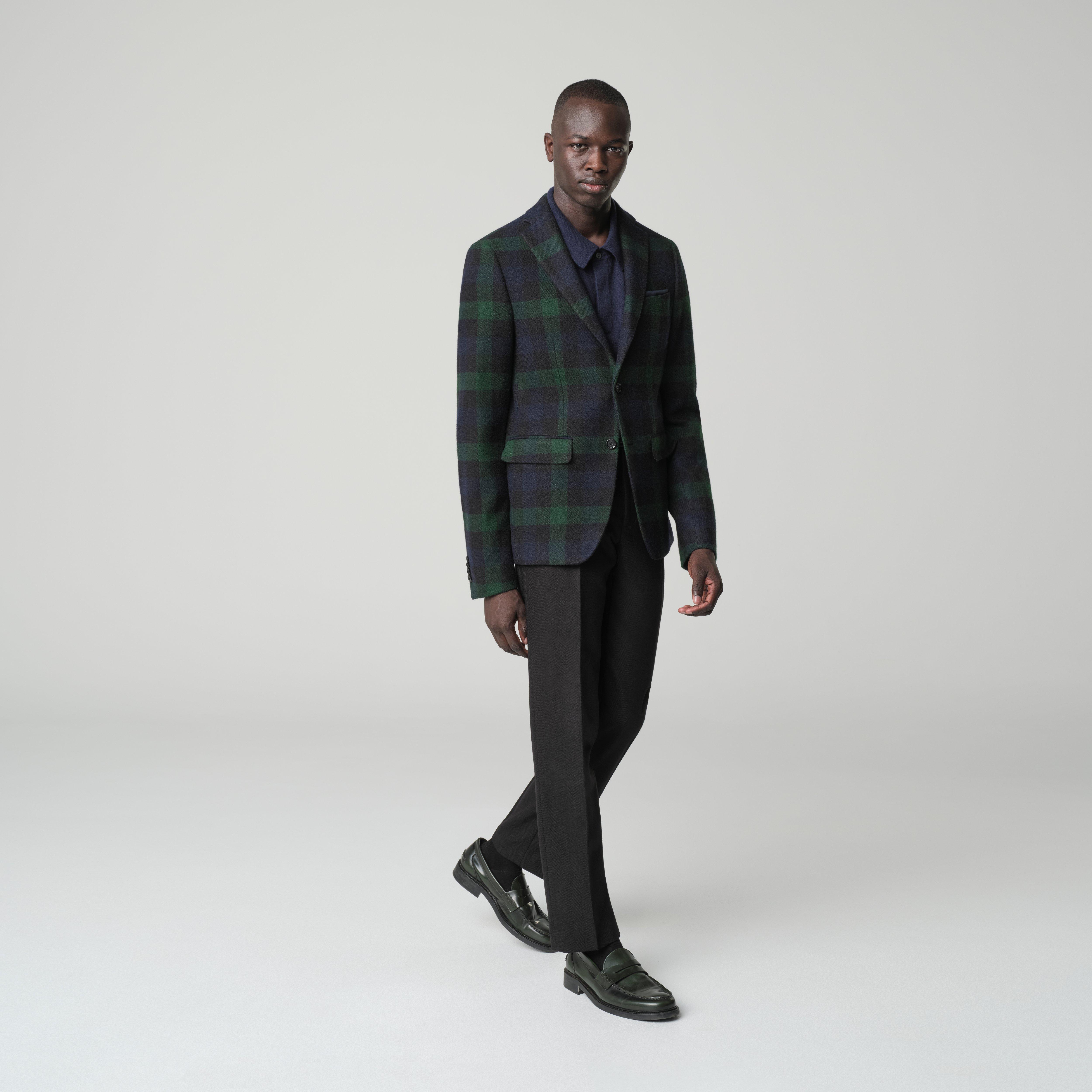 Green blazer - bradford Plaid Design from british Indochino Collection