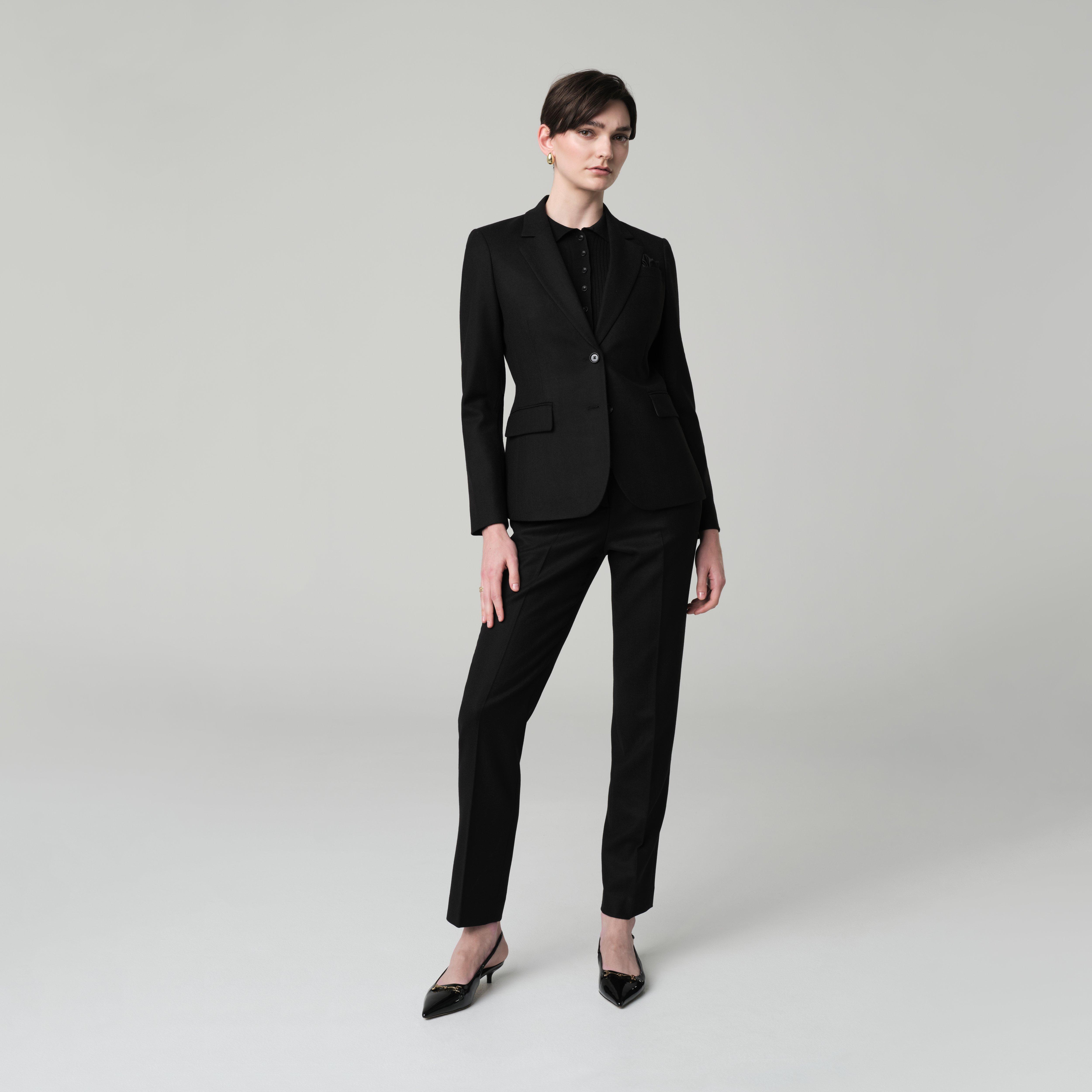 Women's Custom Suits Jubilee Wide Herringbone Black Suit Women — free download