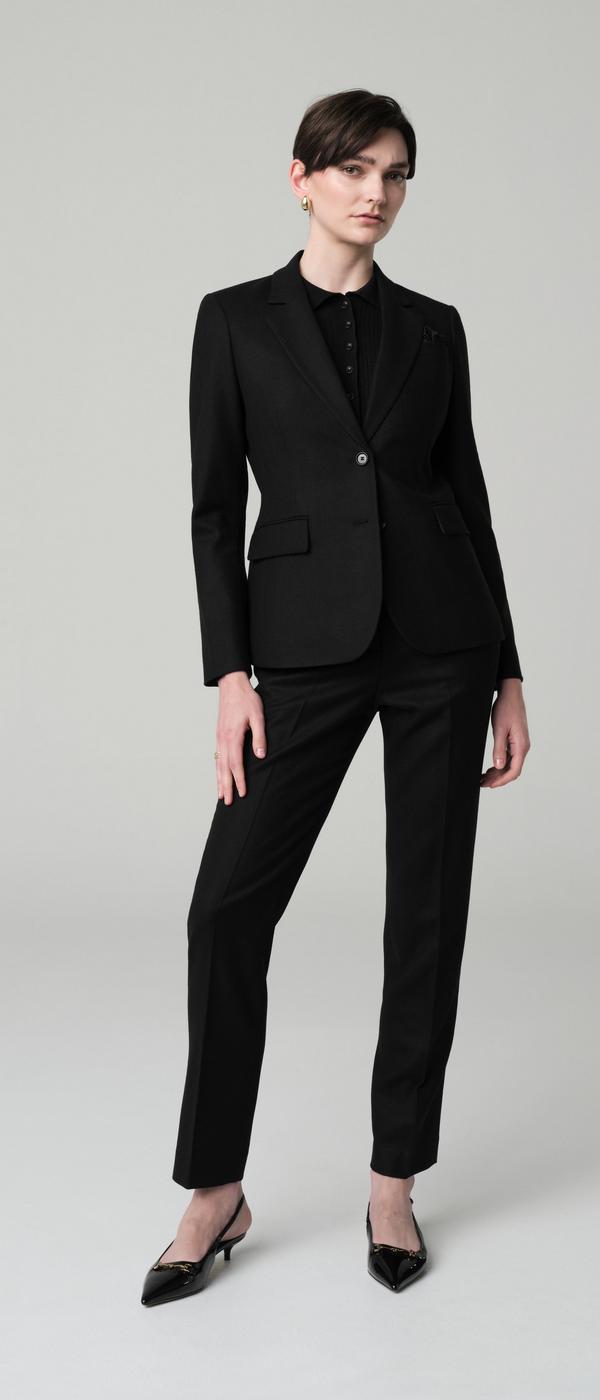 Women's Custom Blazers - Jubilee Wide Herringbone Black Women's Custom Blazers - Jubilee Wide Herringbone Black