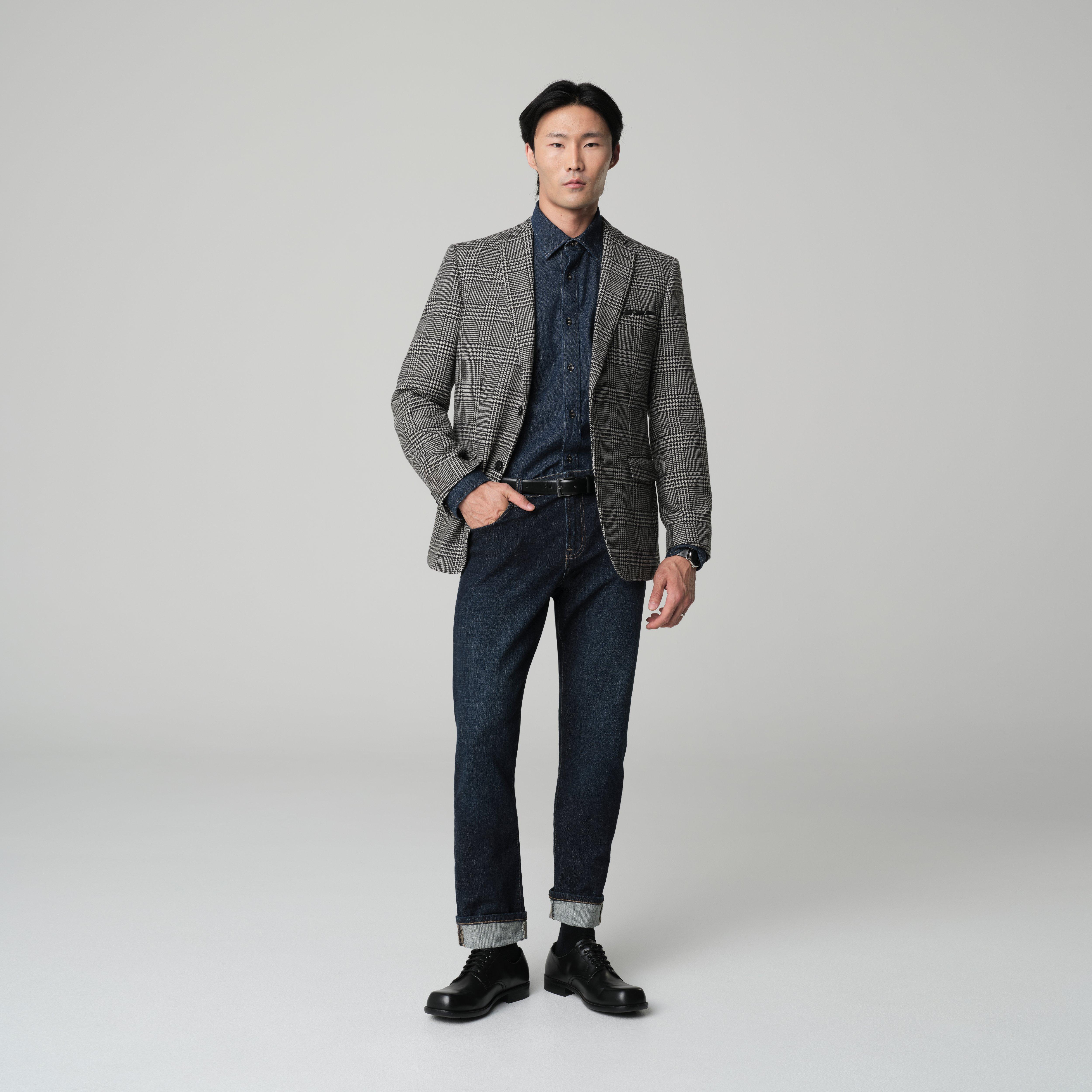Black blazer - Heartford Houndstooth Design from Premium Indochino Collection