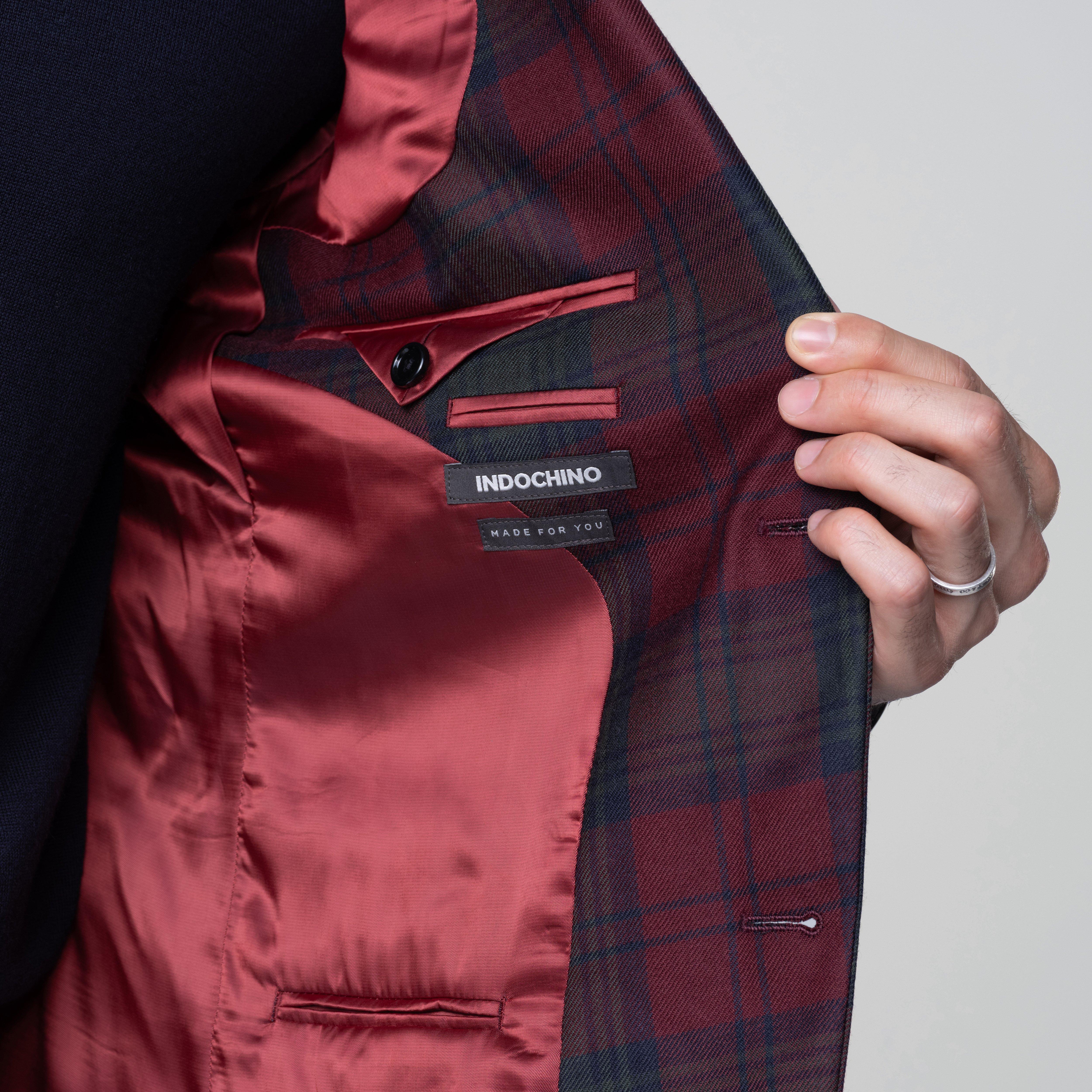Product thumbnail 5 Burgundy suit - Blakesley Plaid Design from british Indochino Collection
