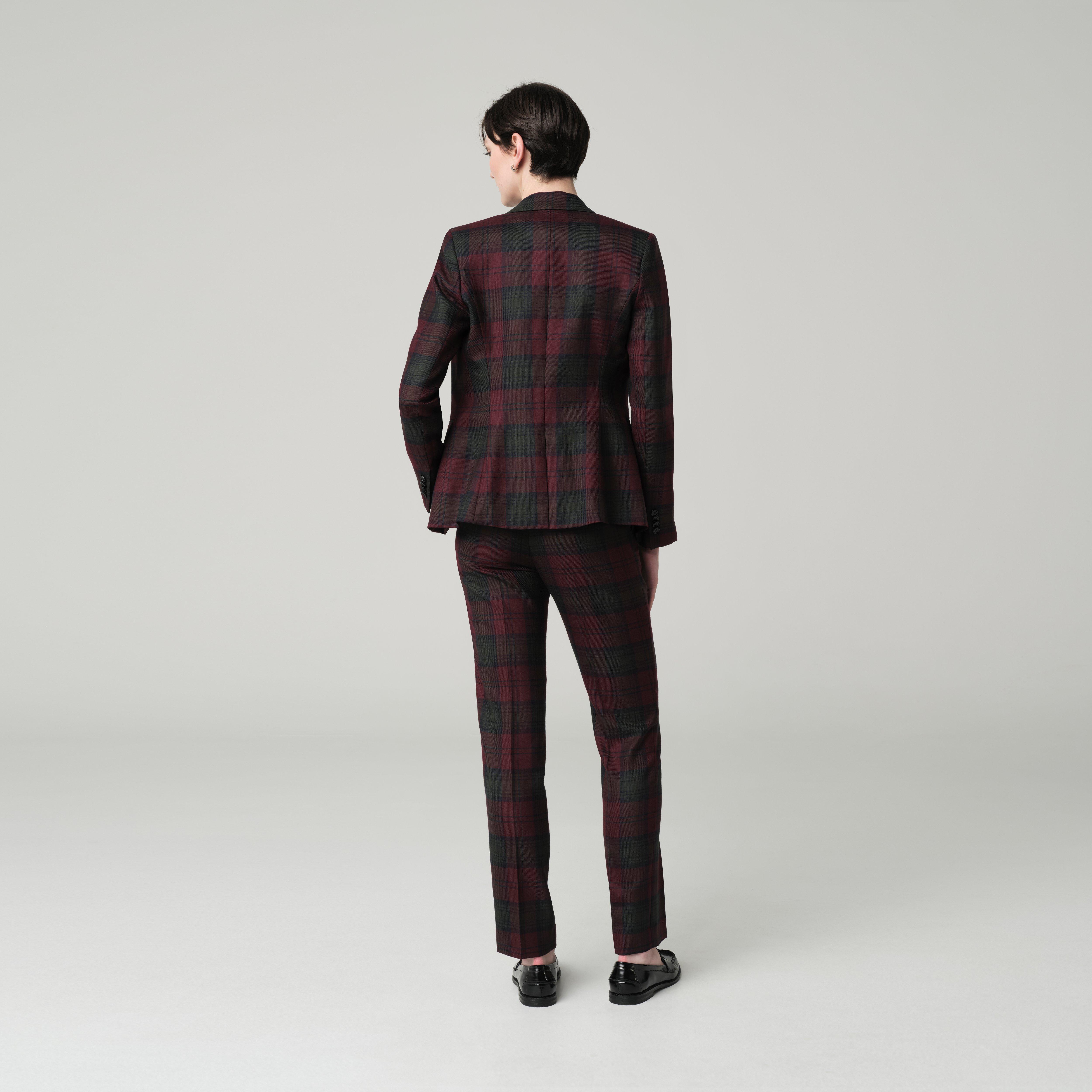 Product thumbnail 2 Burgundy suit women - Blakesley Plaid Design from british Indochino Collection