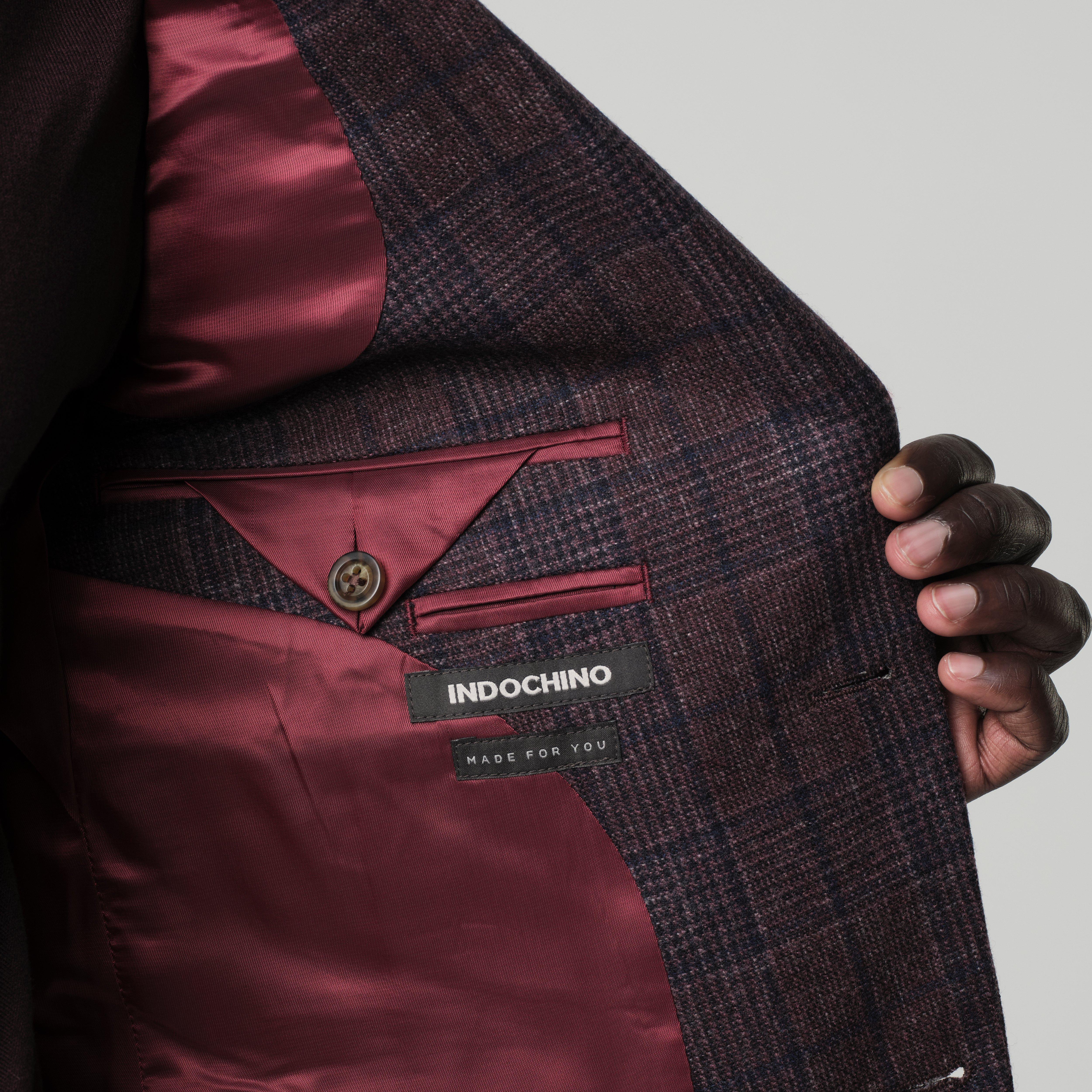Product thumbnail 5 Burgundy suit - Montafia Plaid Design from Italian Indochino Collection