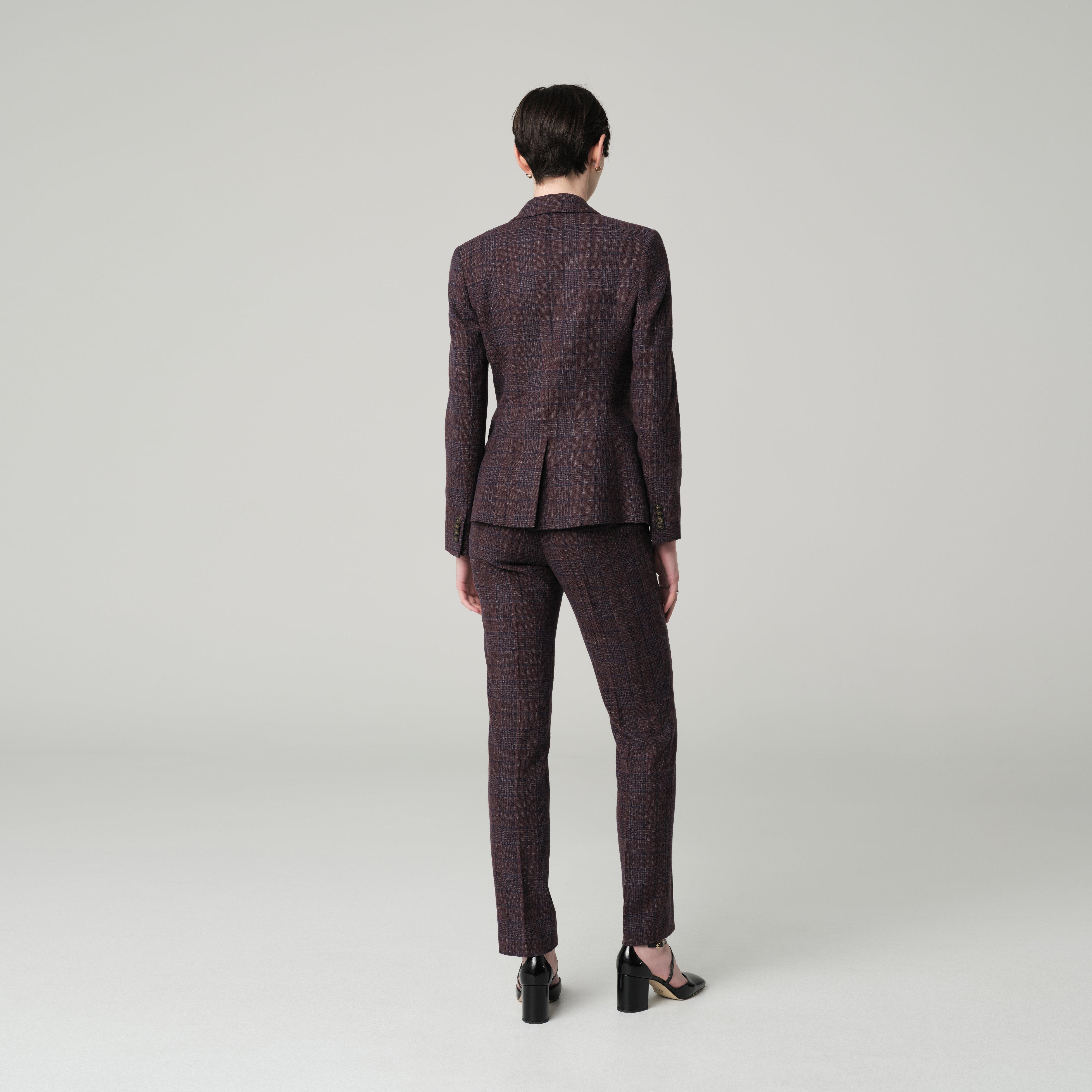 Product thumbnail 2 Burgundy blazer women - Montafia Plaid Design from Italian Indochino Collection