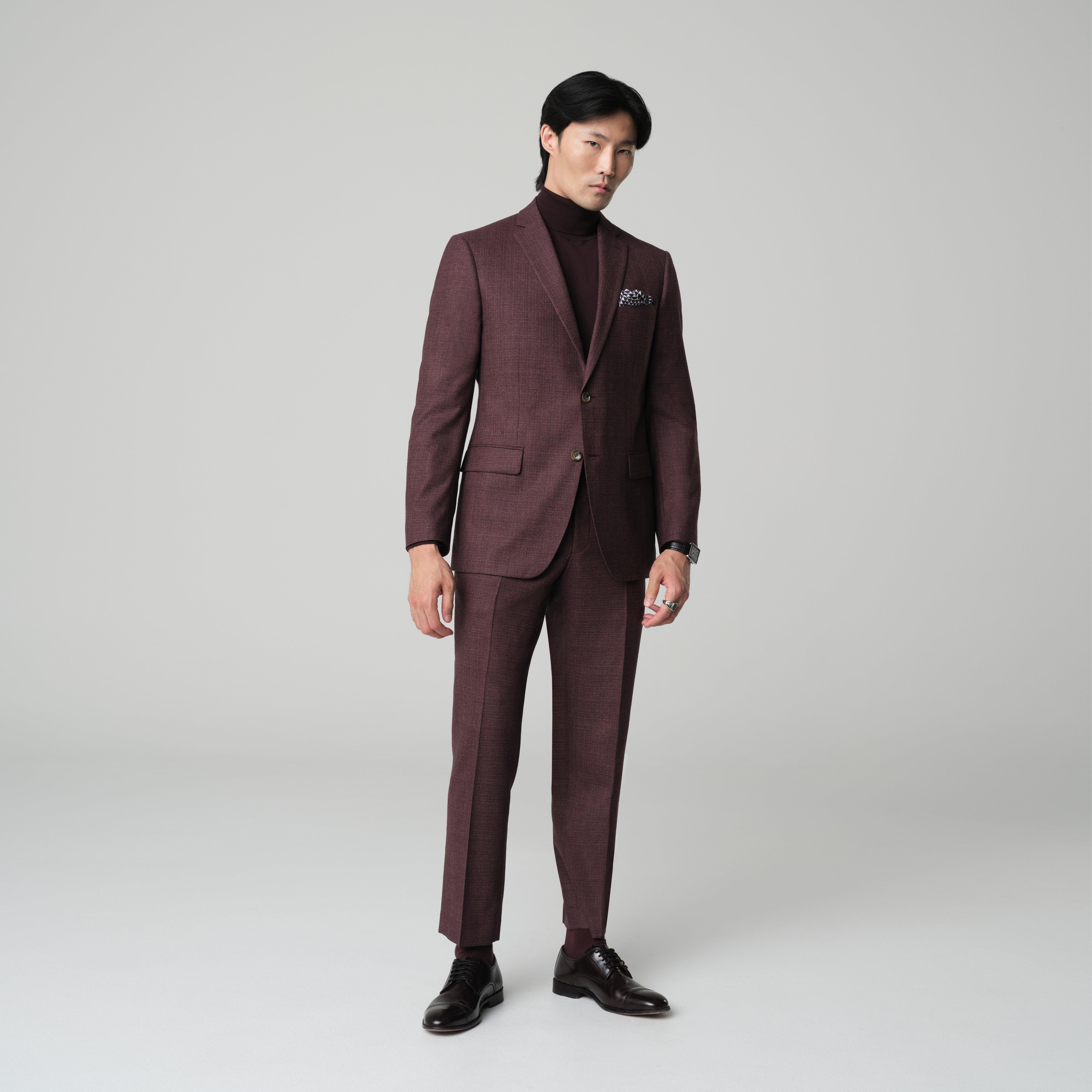 Burgundy blazer - Monza Solid Design from Italian Indochino Collection