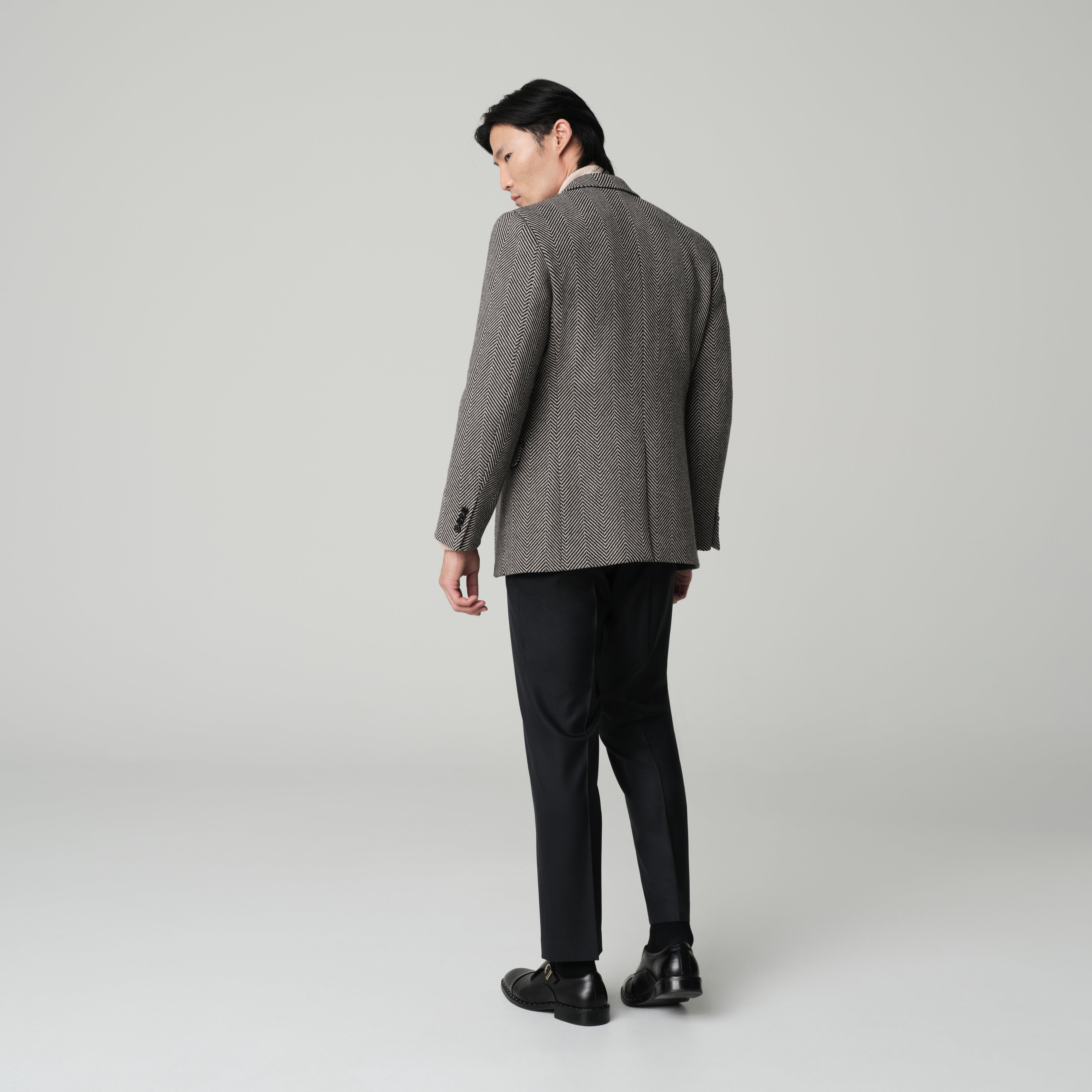 Product thumbnail 2 Black blazer - Malta Herringbone Design from Italian Indochino Collection