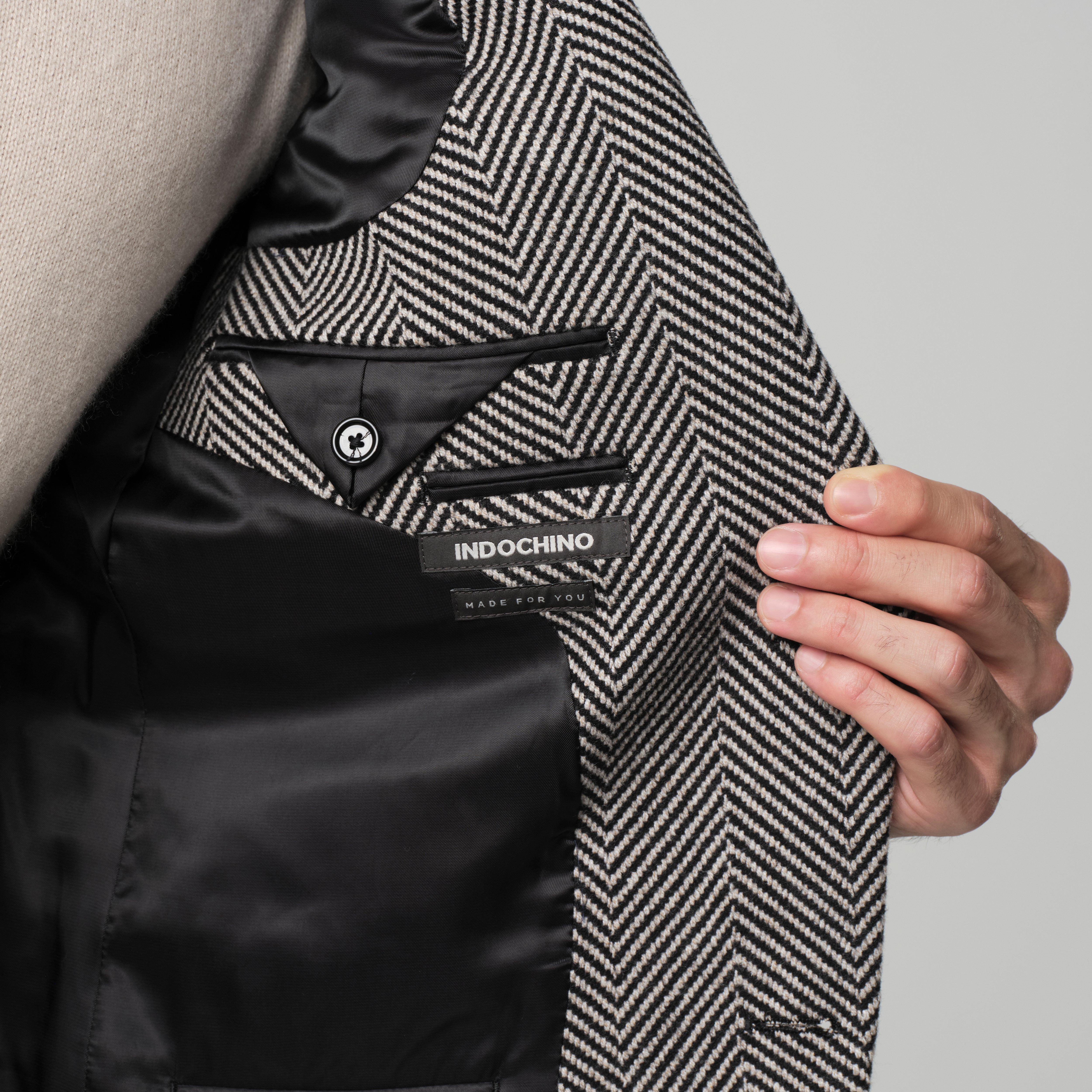 Product thumbnail 3 Black blazer - Malta Herringbone Design from Italian Indochino Collection