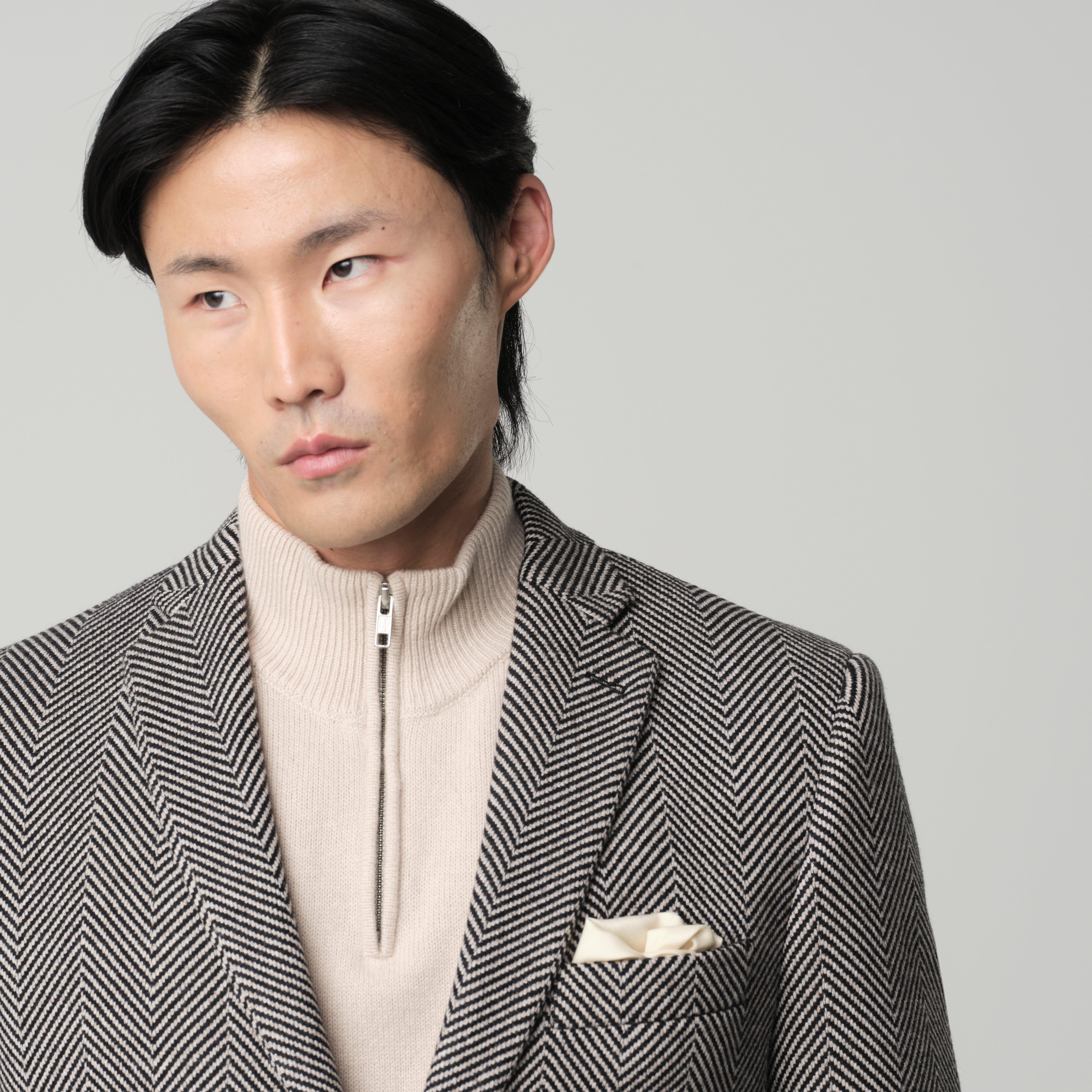 Product thumbnail 4 Black blazer - Malta Herringbone Design from Italian Indochino Collection