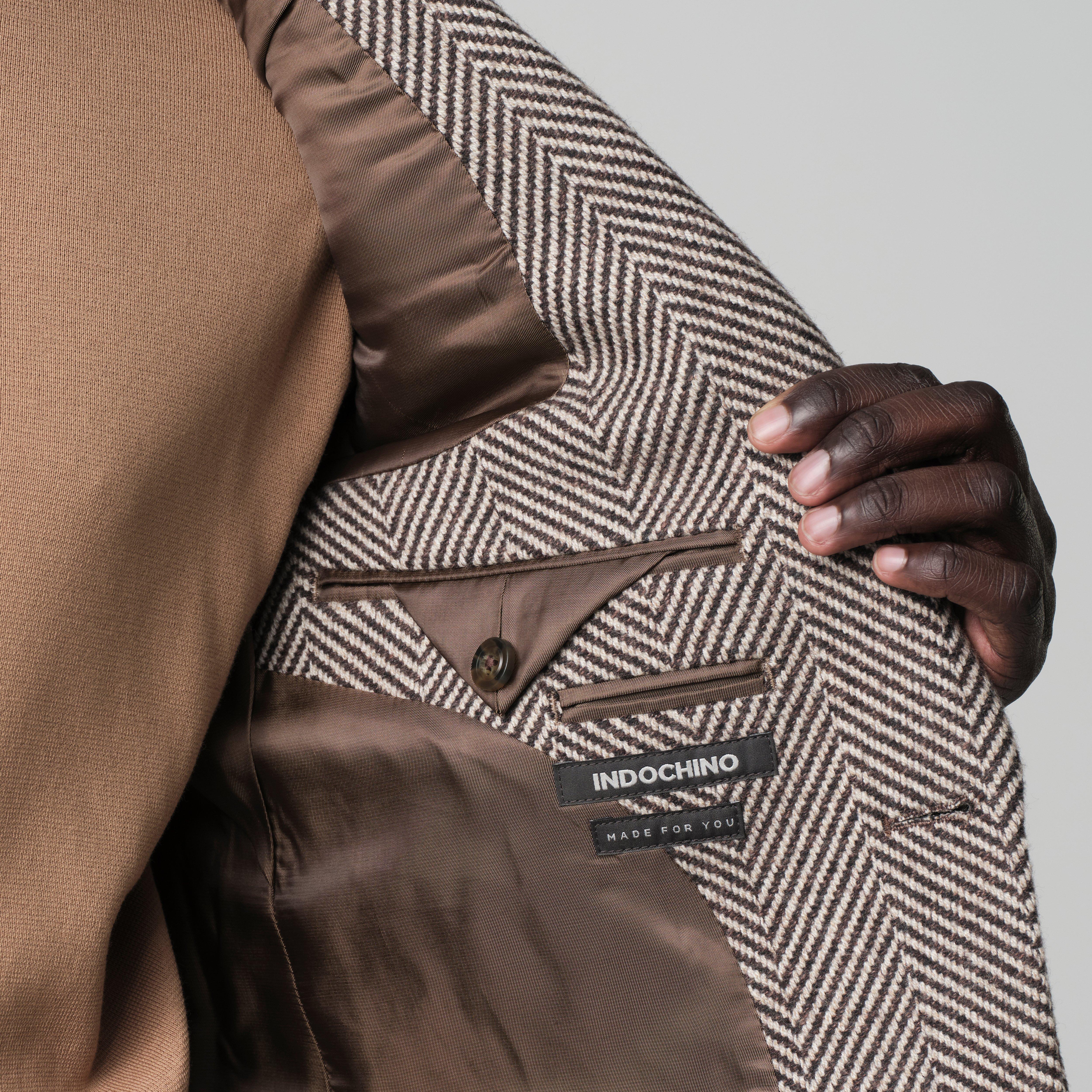 Product thumbnail 3 Brown blazer - Malta Herringbone Design from Italian Indochino Collection