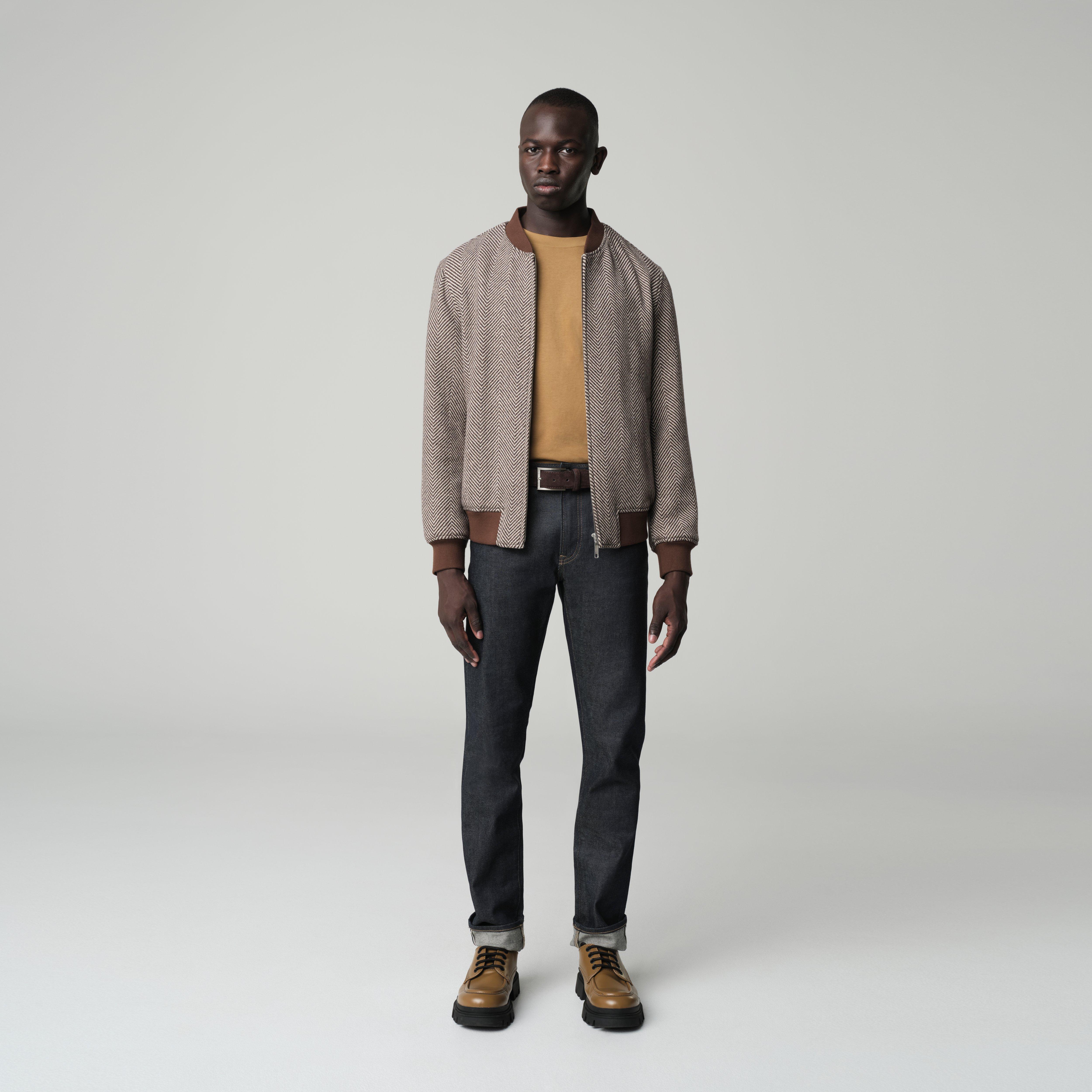Brown bomberjacket - Varsity Solid Design from Italian Indochino Collection