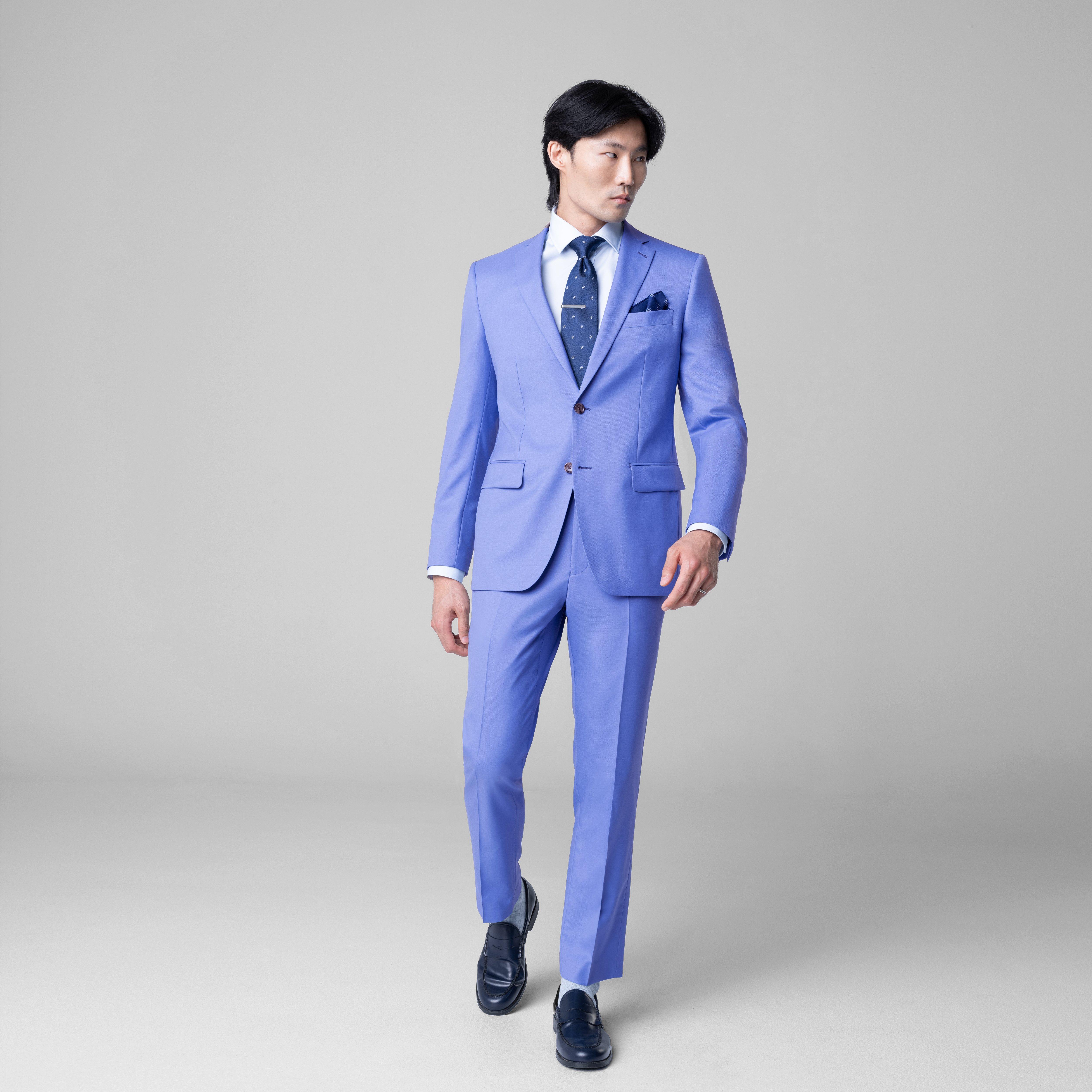 Indochino Men's Custom Highbridge Light Blue Suit | 100% Wool