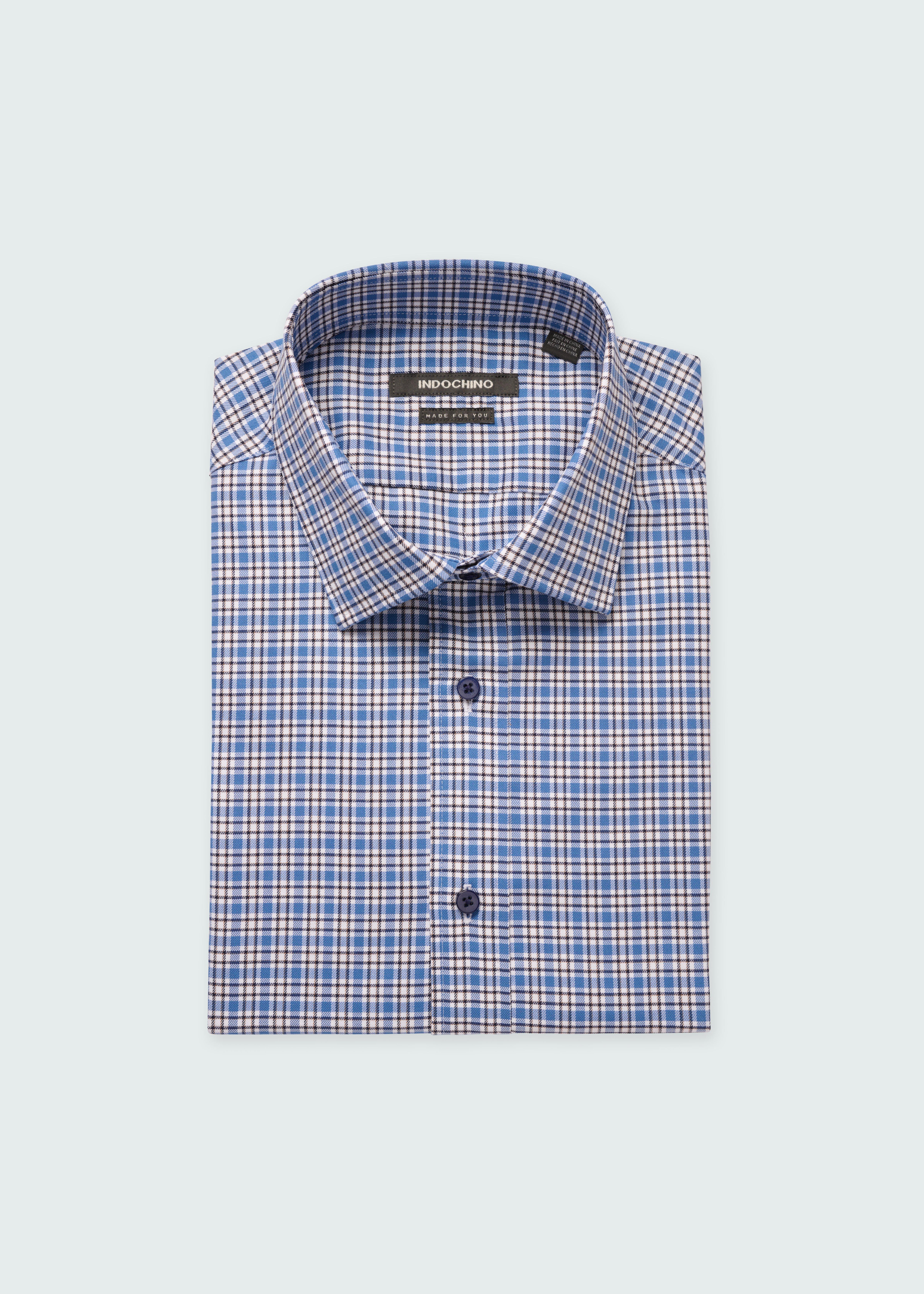 Blue shirt - Paddington Checked Design from Premium Indochino Collection