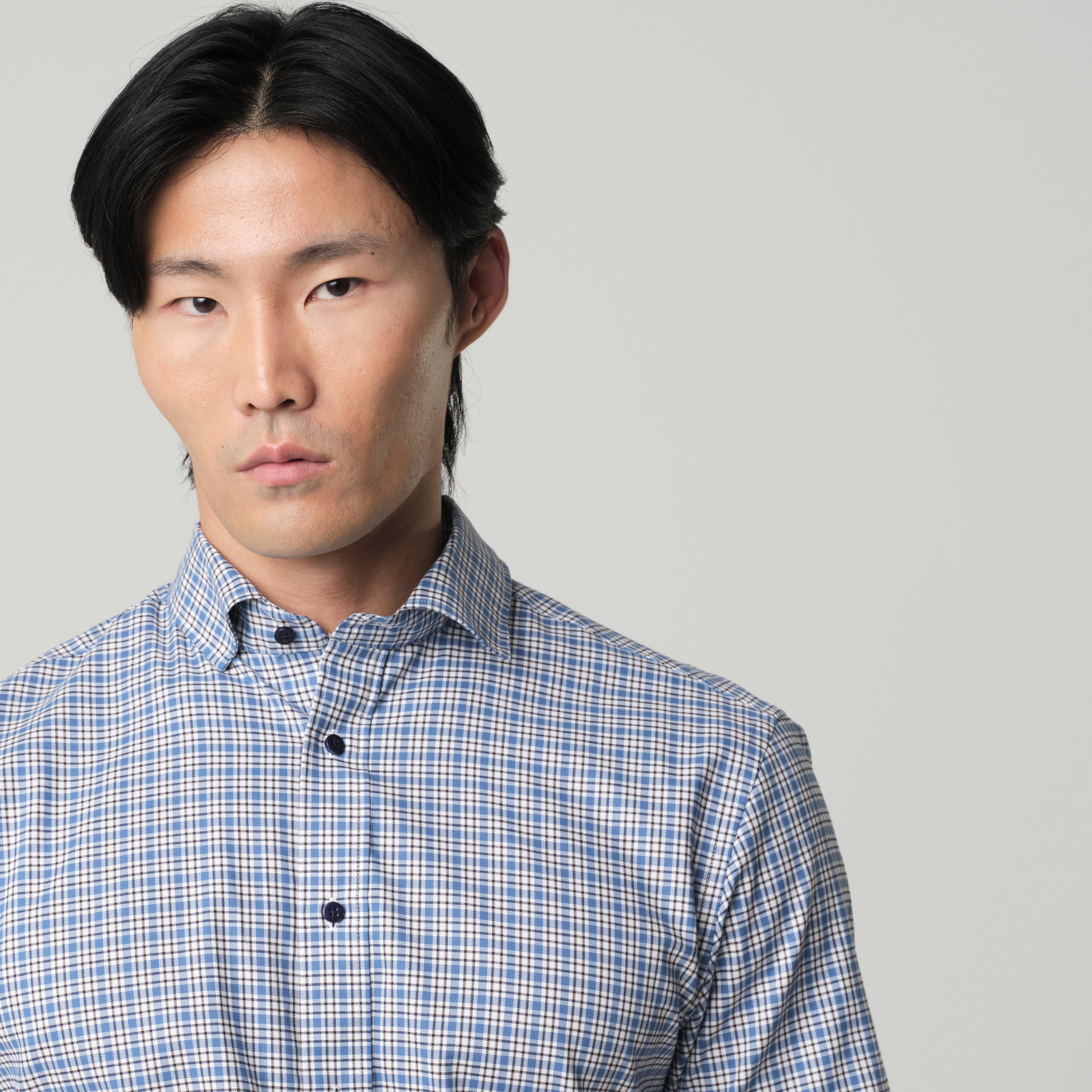 Product thumbnail 3 Blue shirt - Paddington Checked Design from Indochino Collection