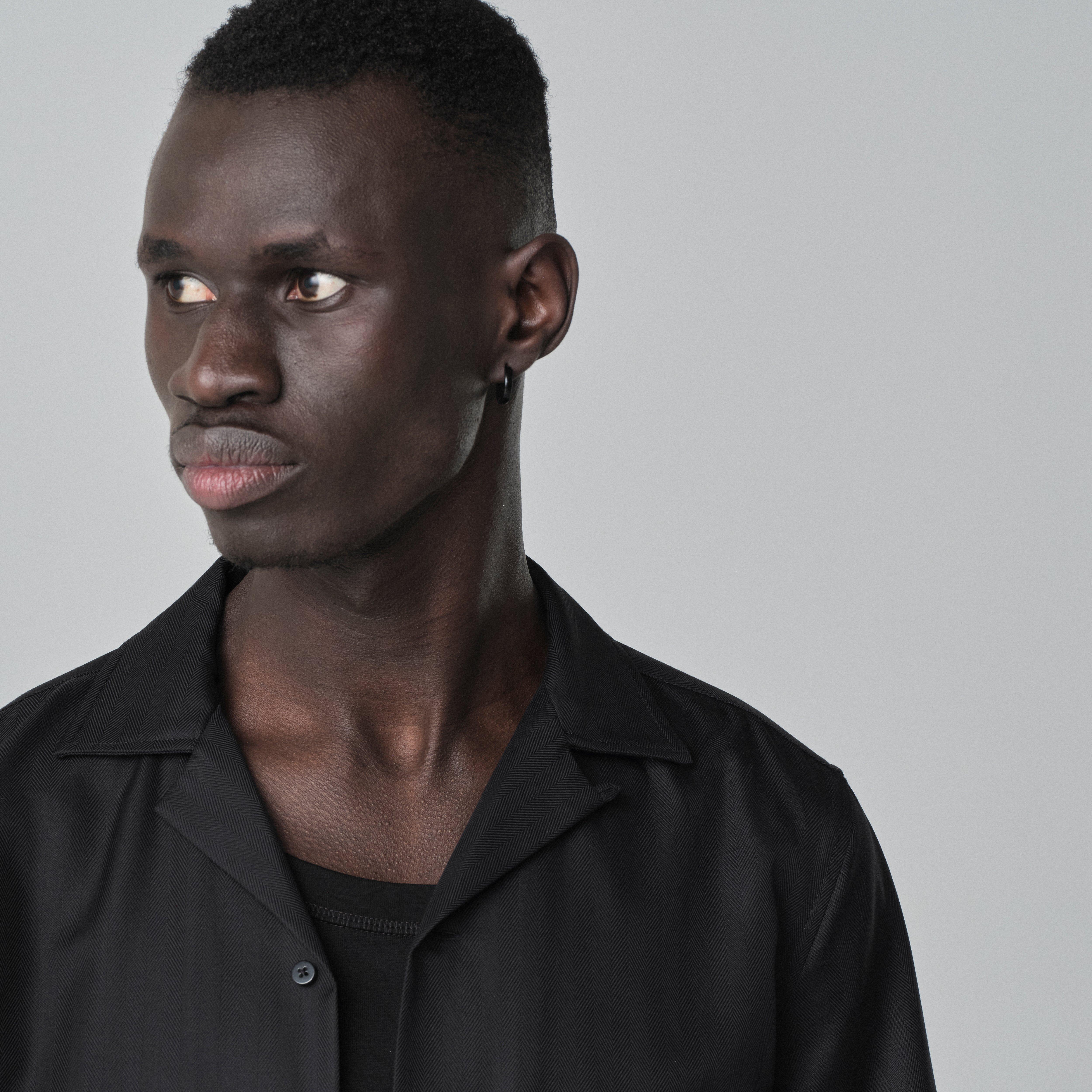 Product thumbnail 3 Black campshirt - Hyde Herringbone Design from Indochino Collection