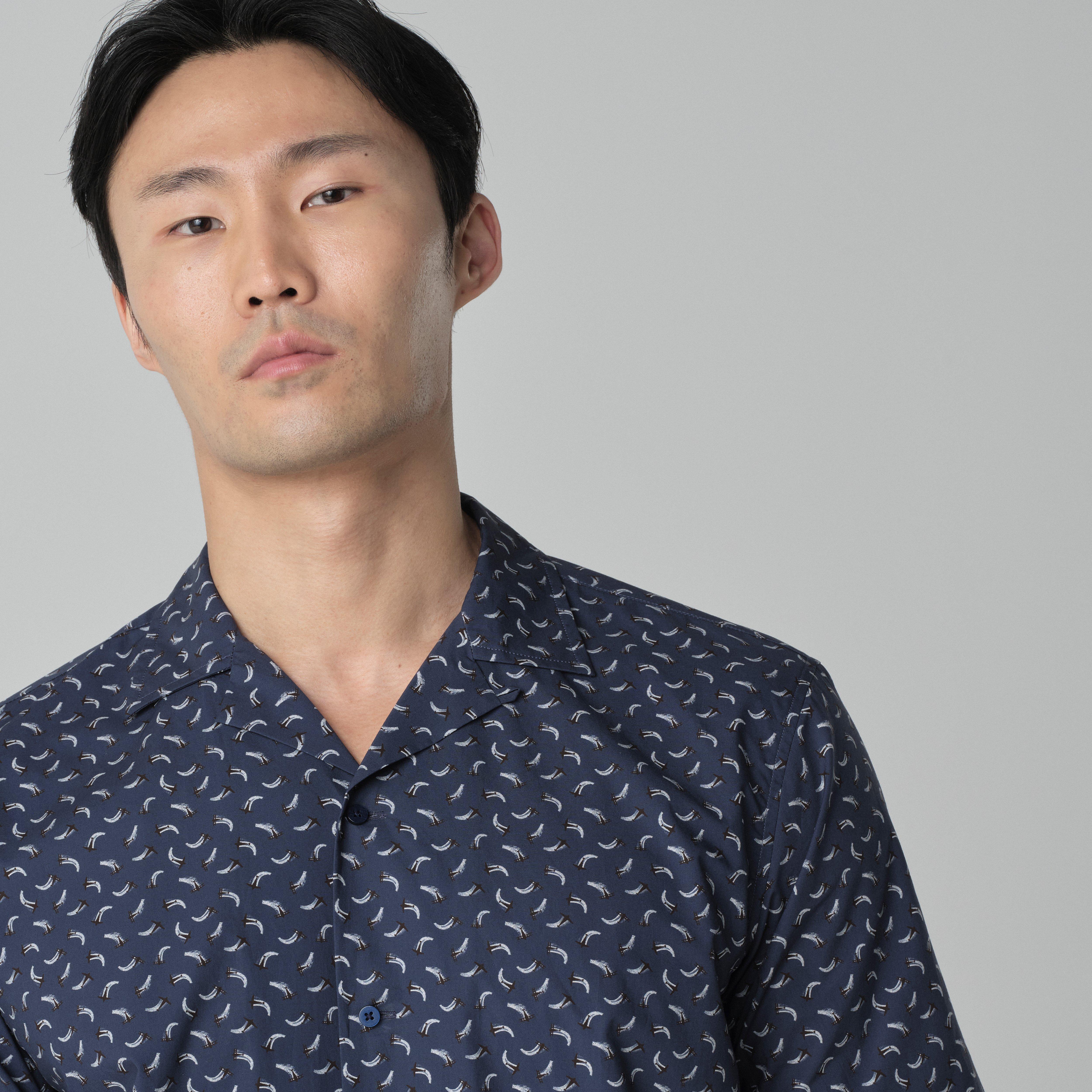 Product thumbnail 3 Navy campshirt - London Print Design from Indochino Collection