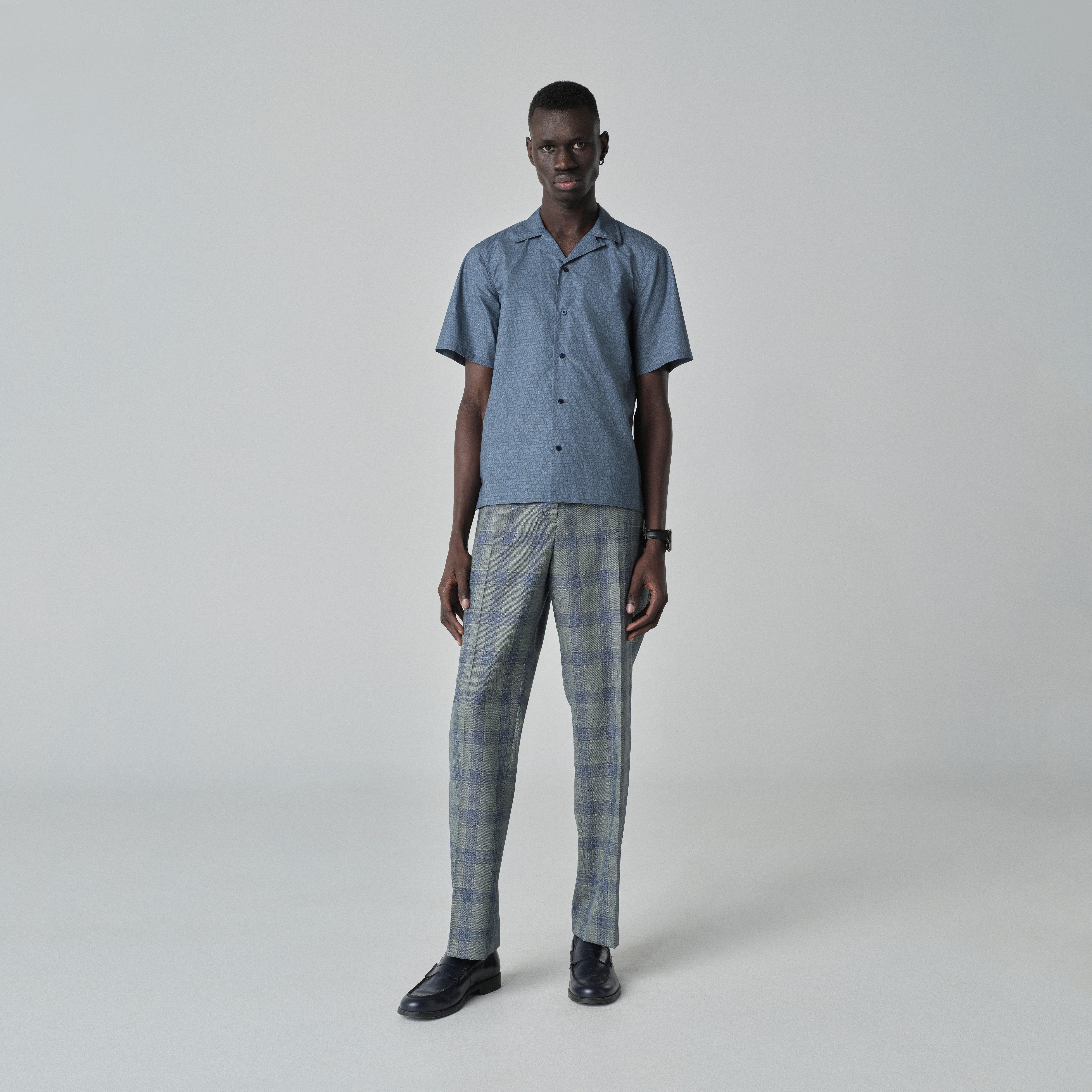 Blue campshirt - London Print Design from Indochino Collection