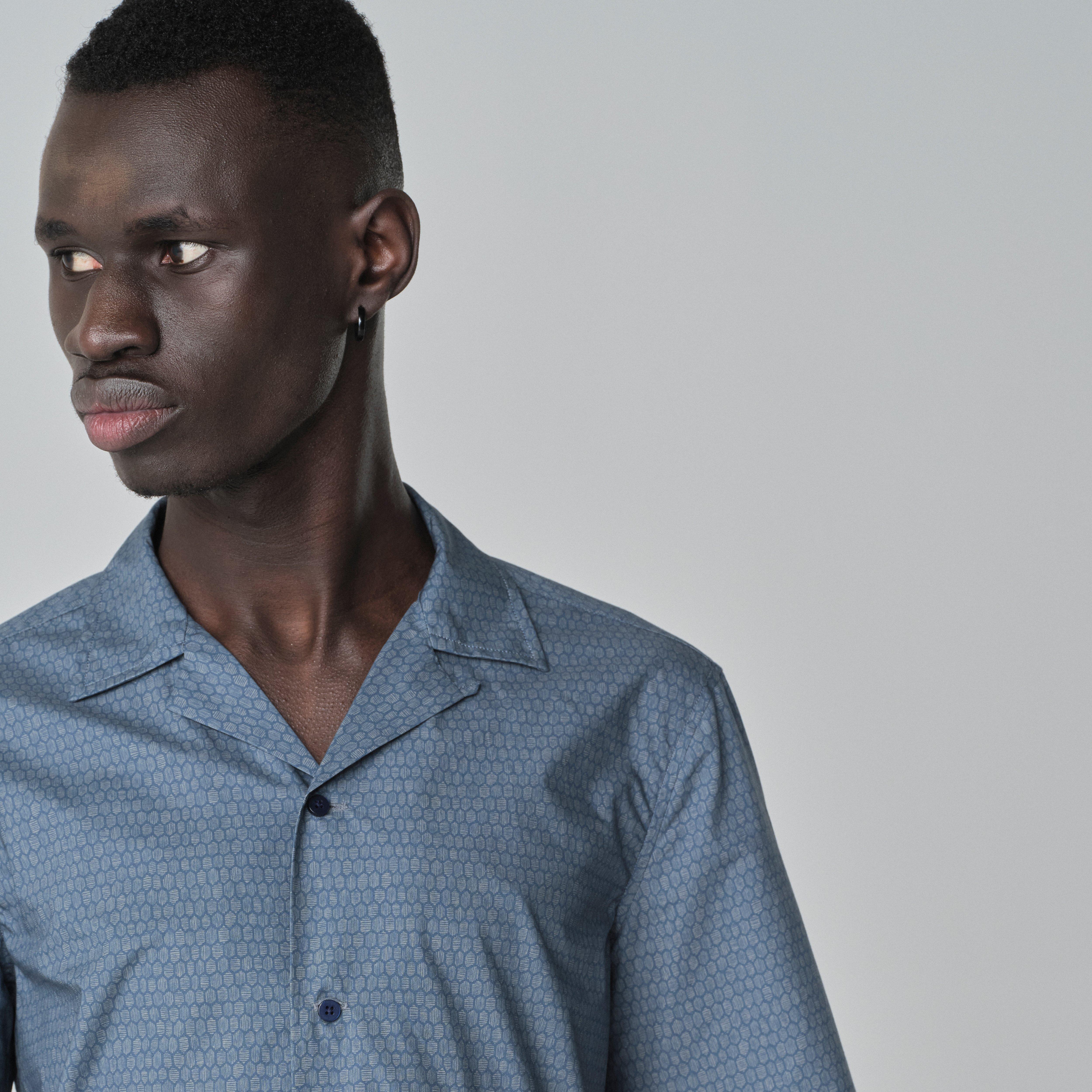 Product thumbnail 3 Blue campshirt - London Print Design from Indochino Collection