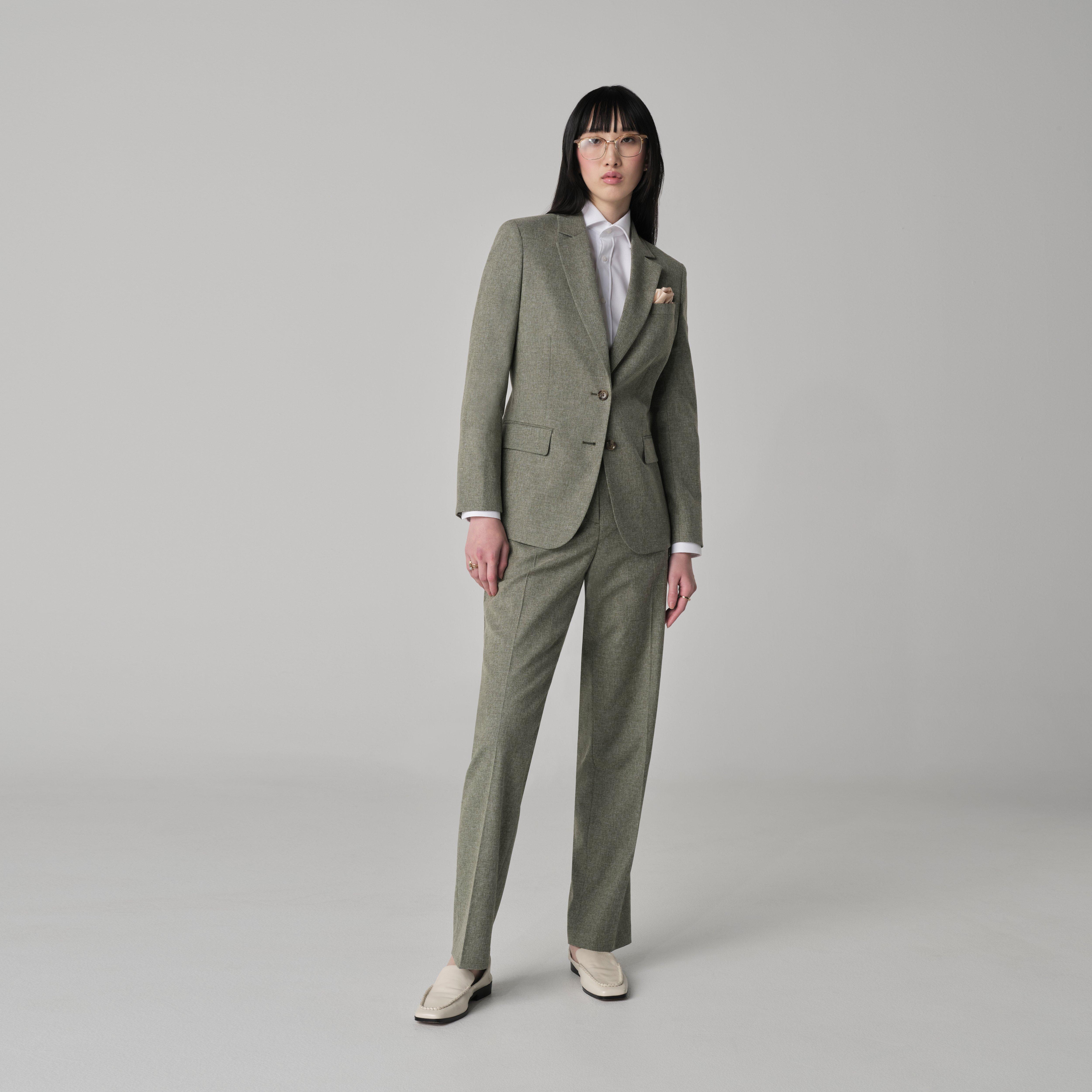 Olive suit women - Marche Solid Design from Italian Indochino Collection