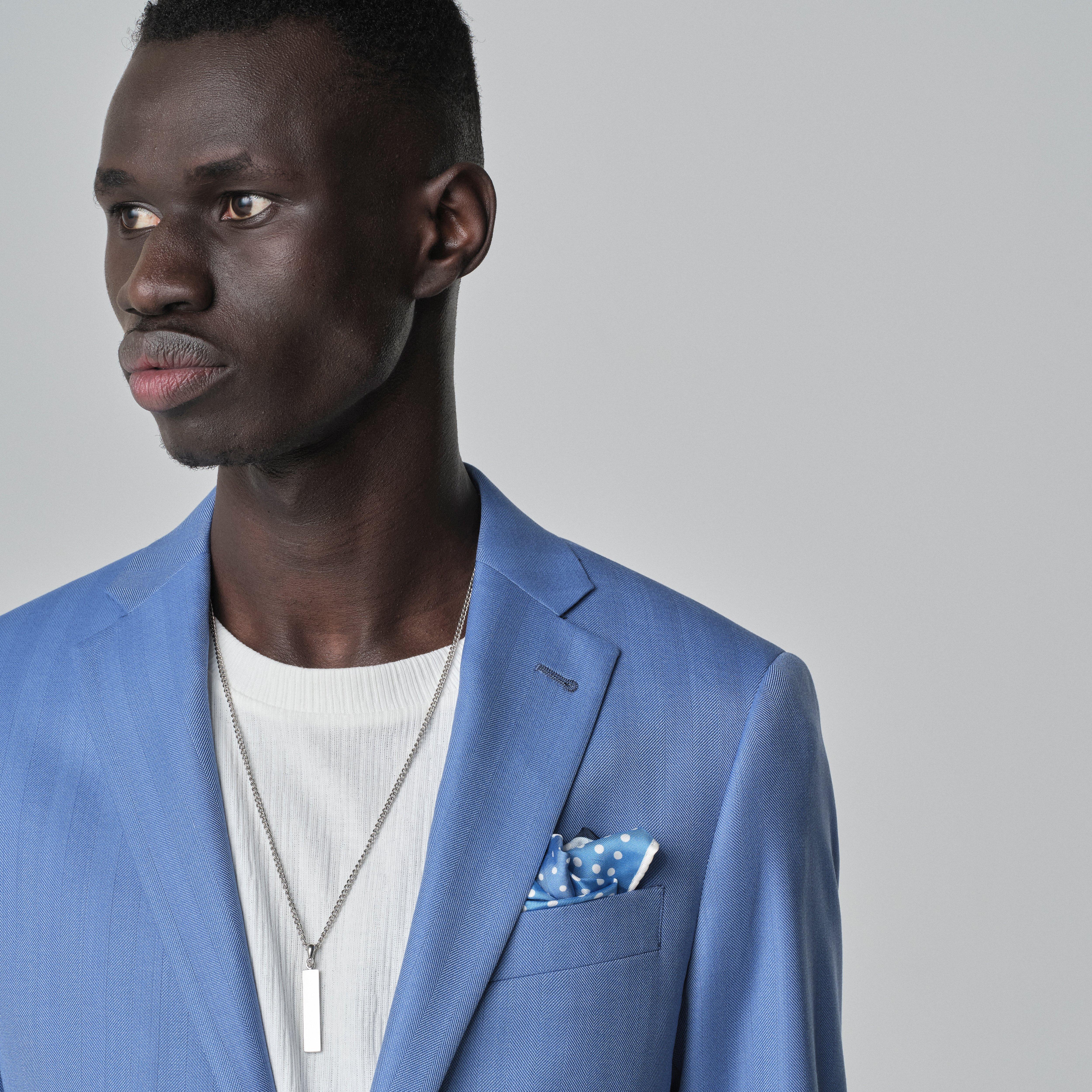 Product thumbnail 6 Blue suit - Modica Herringbone Design from Italian Indochino Collection