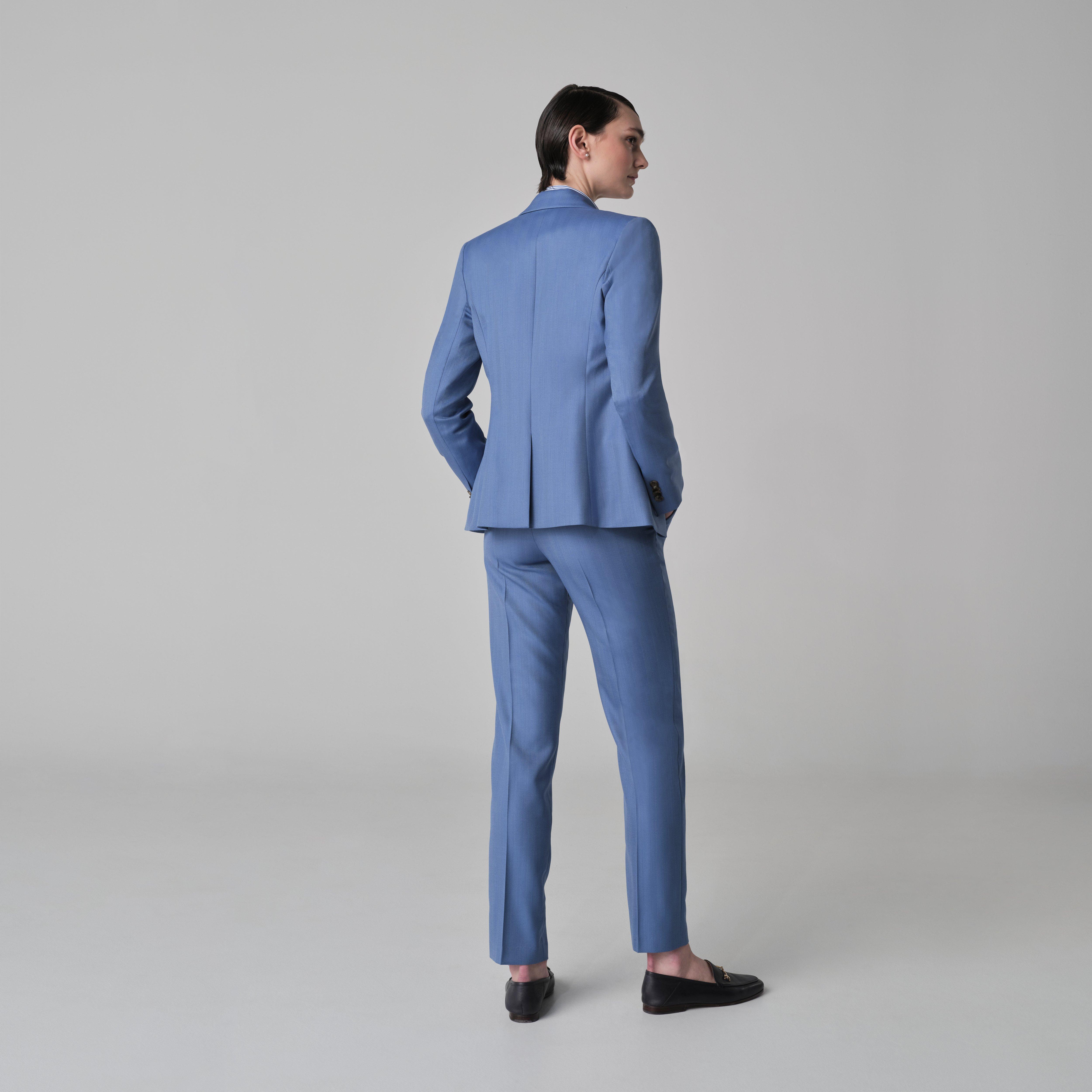 Product thumbnail 2 Blue suit women - Modica Herringbone Design from Italian Indochino Collection
