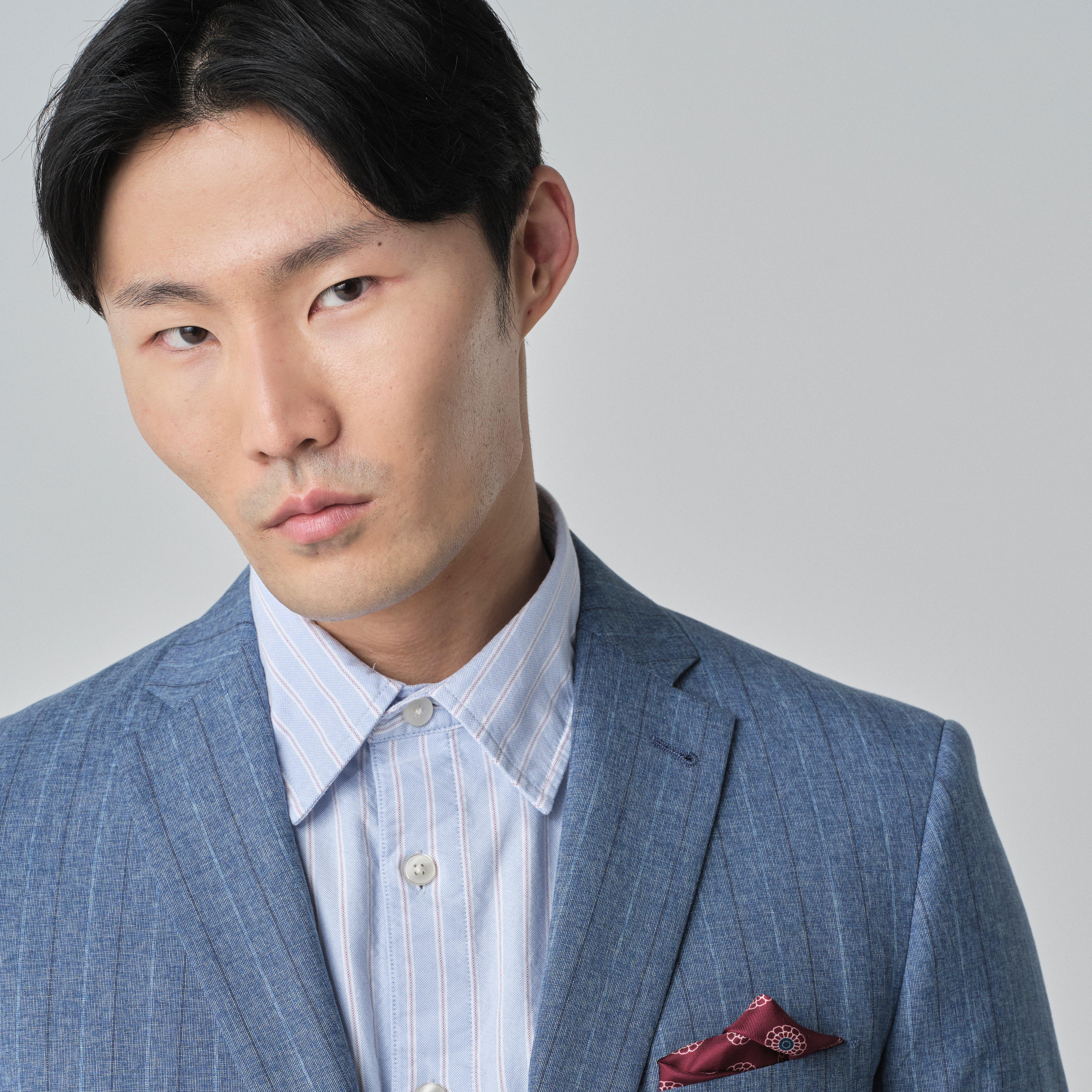 Product thumbnail 4 Blue blazer - Montella Striped Design from Italian Indochino Collection