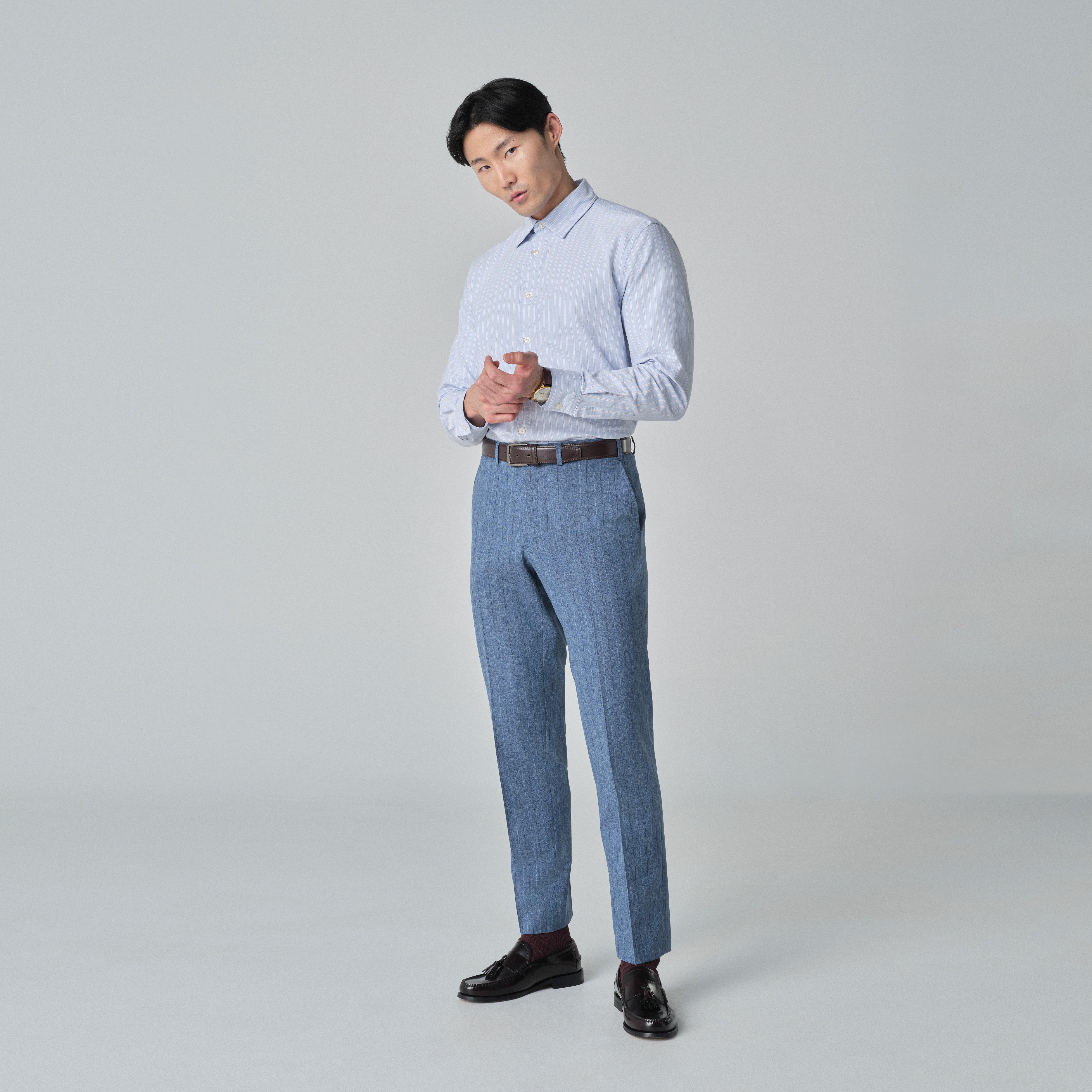 Product thumbnail 3 Blue suit - Montella Striped Design from Spring / Summer Indochino Collection