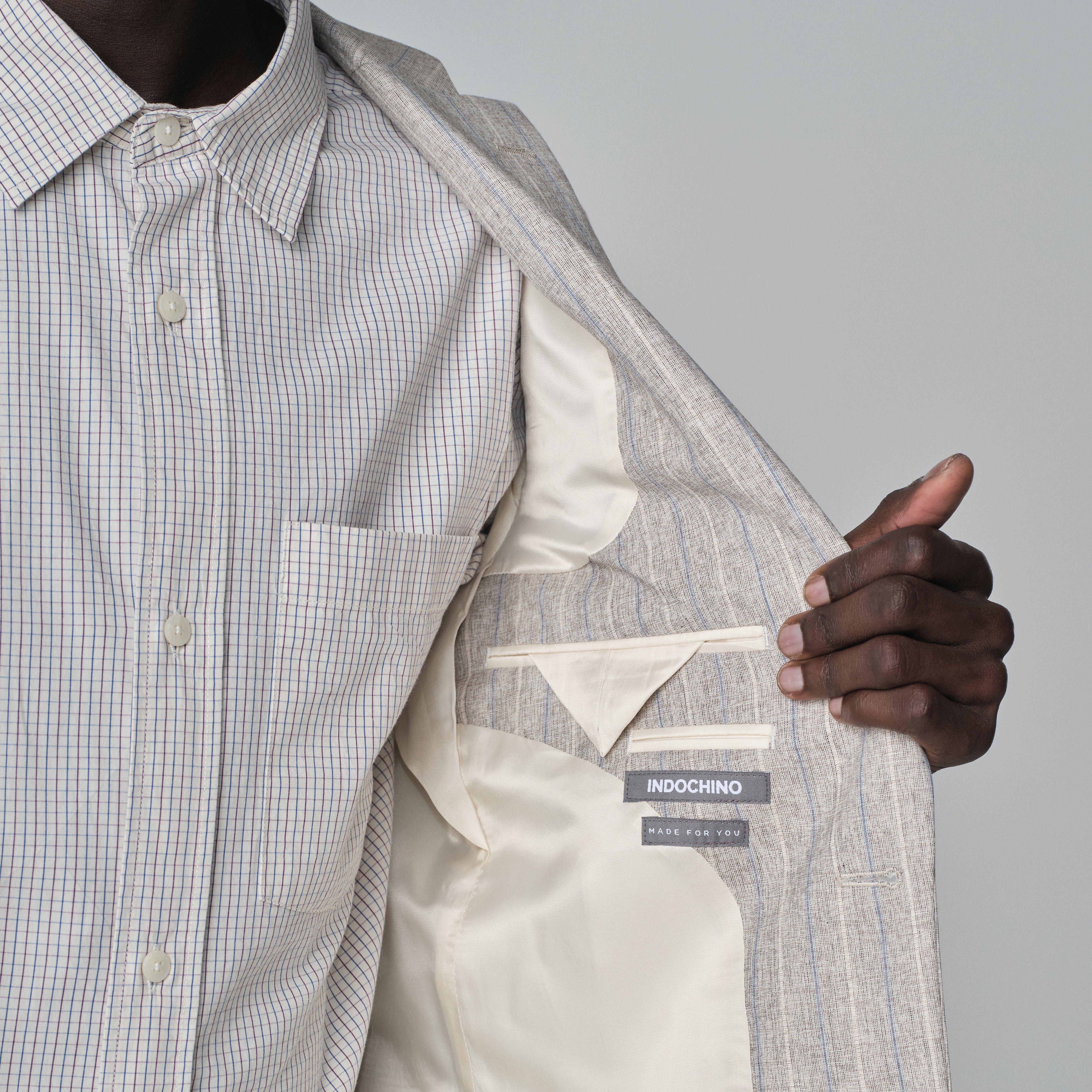 Product thumbnail 3 Cream blazer - Montella Striped Design from Italian Indochino Collection
