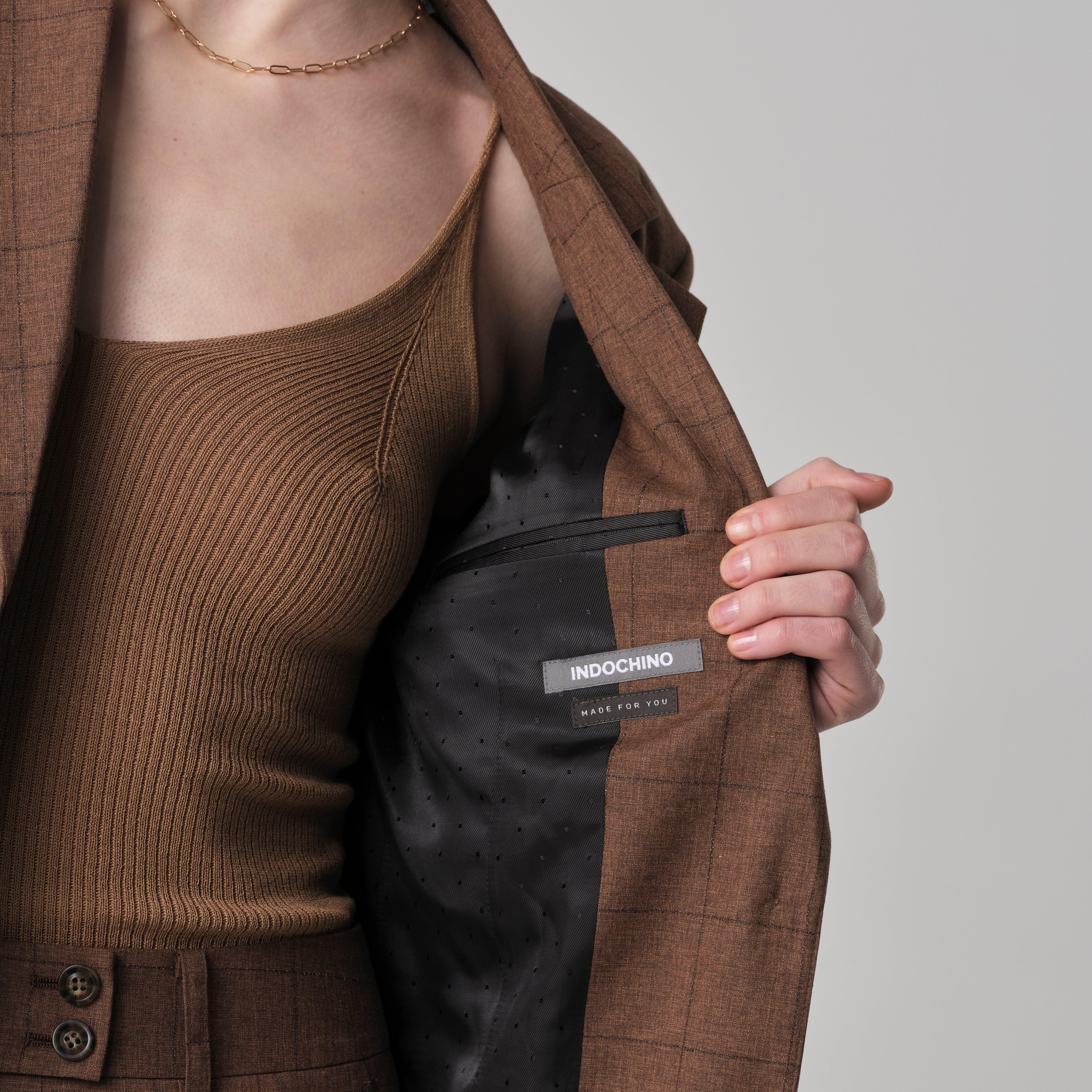 Product thumbnail 3 Brown blazer women - Montella Checked Design from Italian Indochino Collection