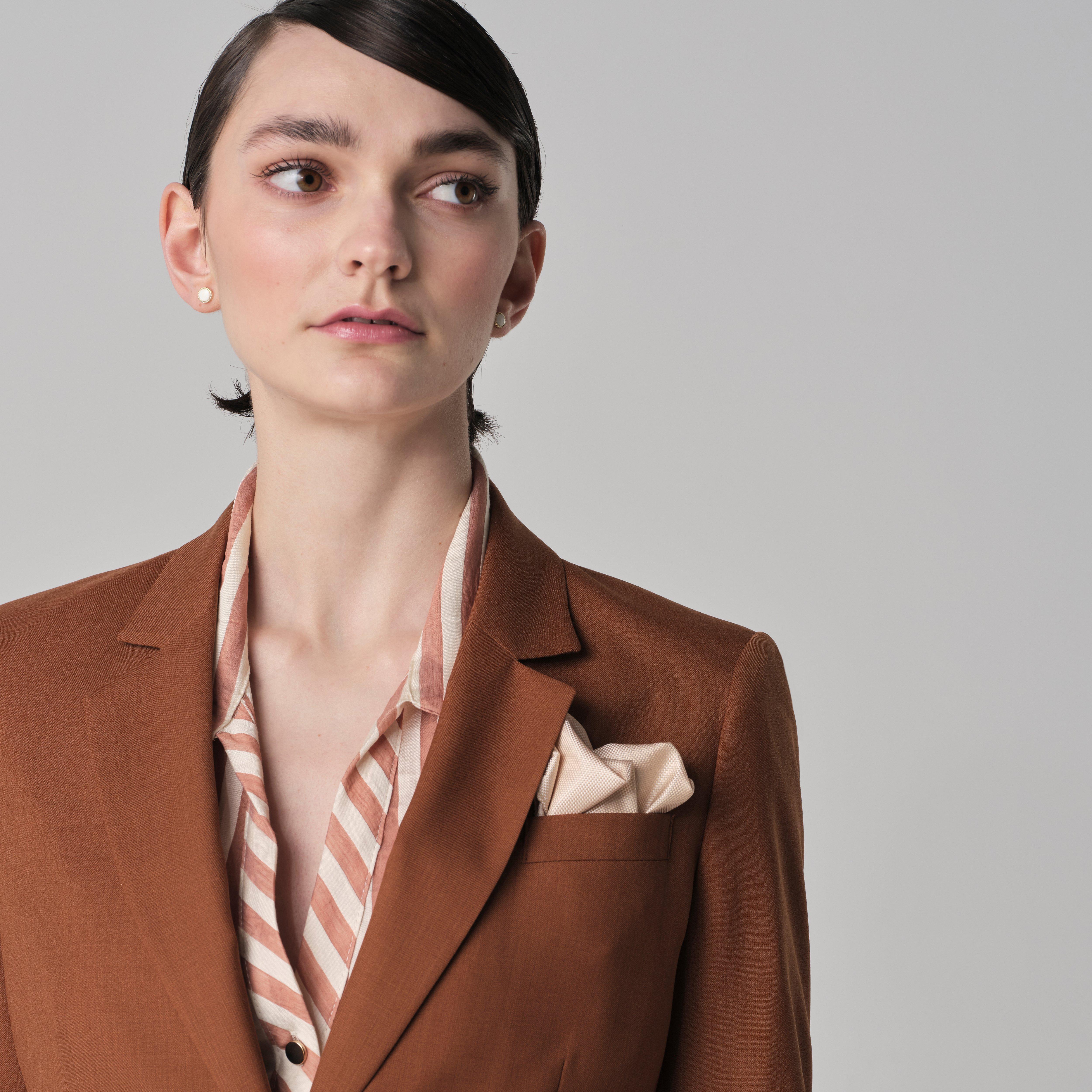 Women's Custom Blazers - Odell Wool Silk Rust Blazer Women| INDOCHINO