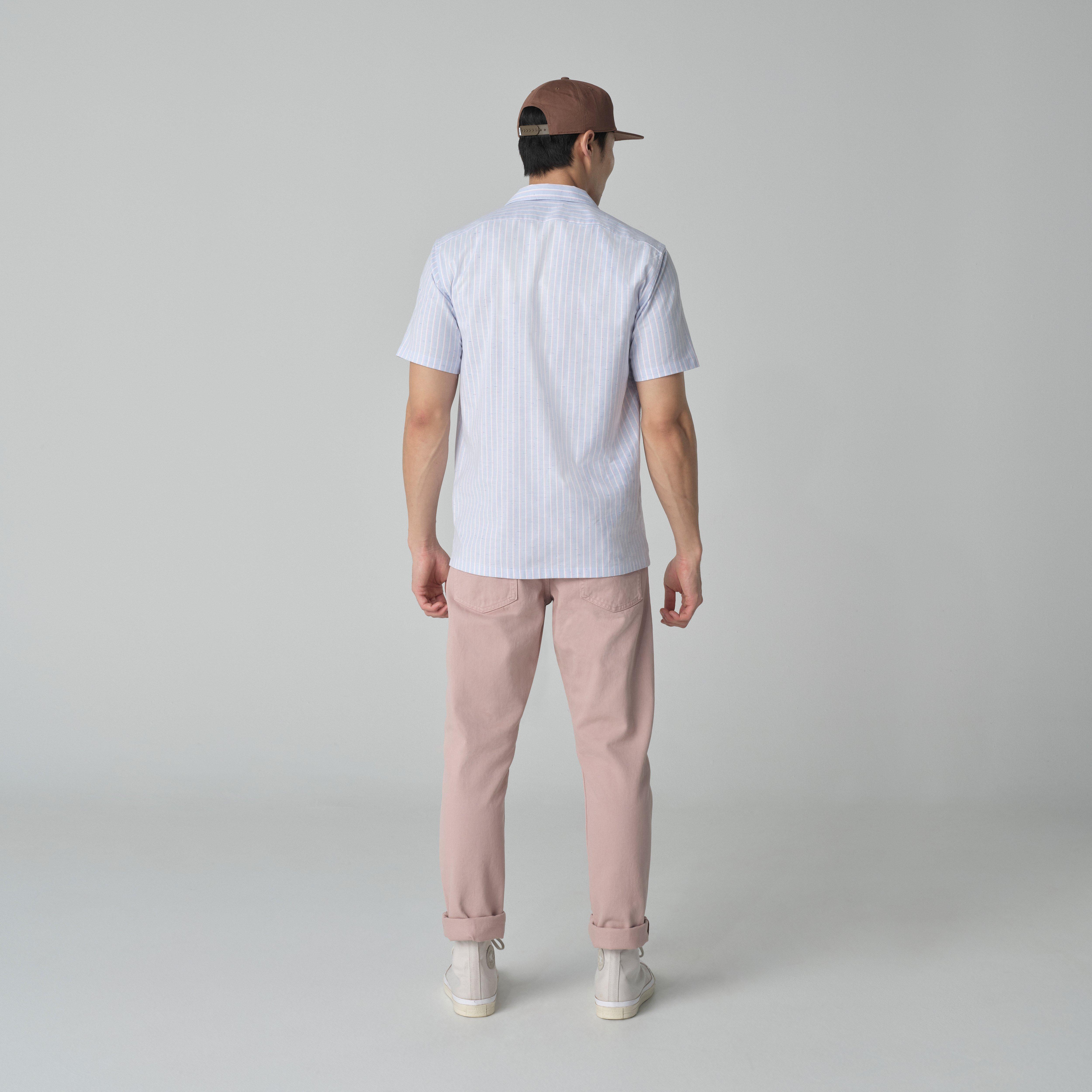 Product thumbnail 2 Blue campshirt - Quarrybank Striped Design from Indochino Collection