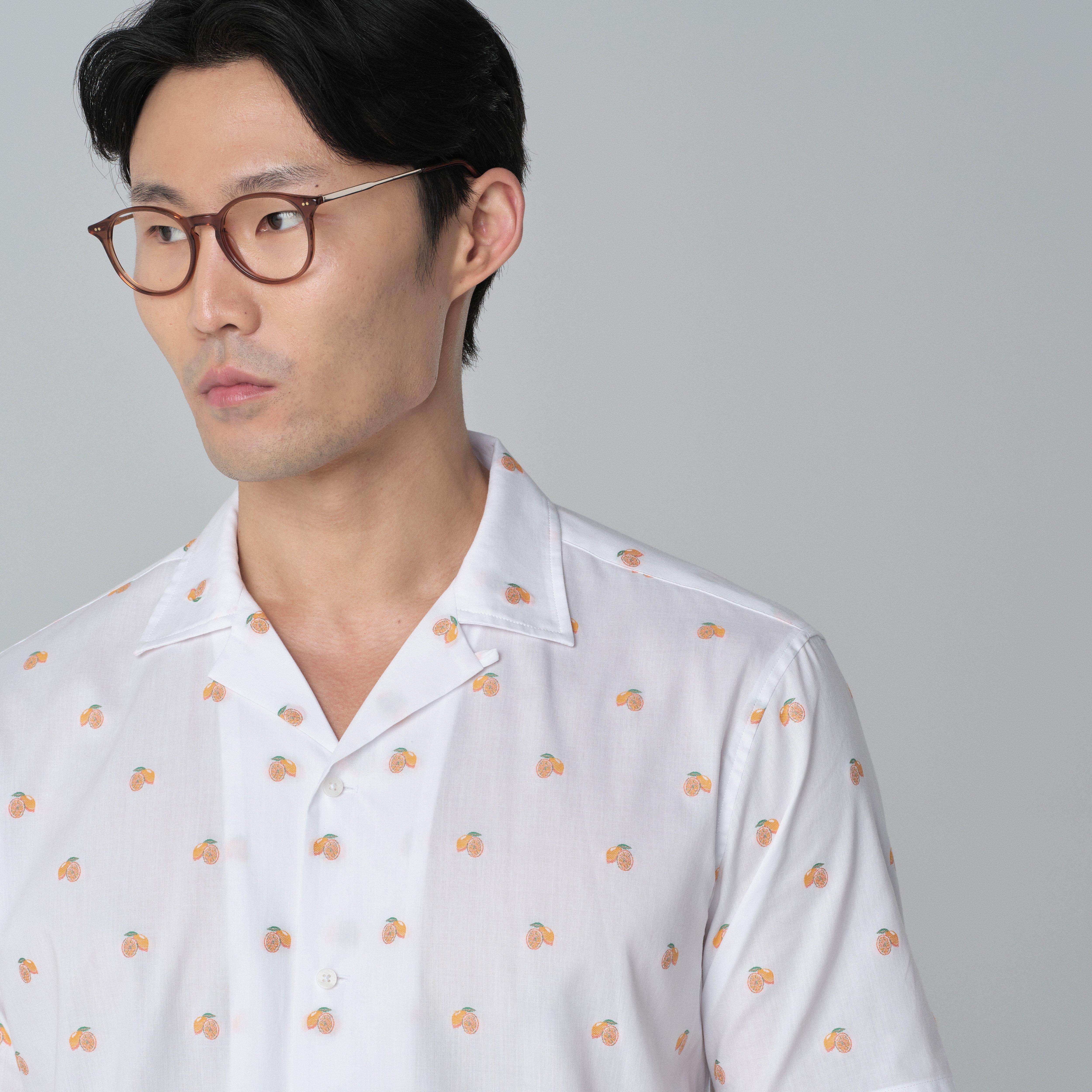Product thumbnail 3 White campshirt - Quarter Pattern Design from Indochino Collection