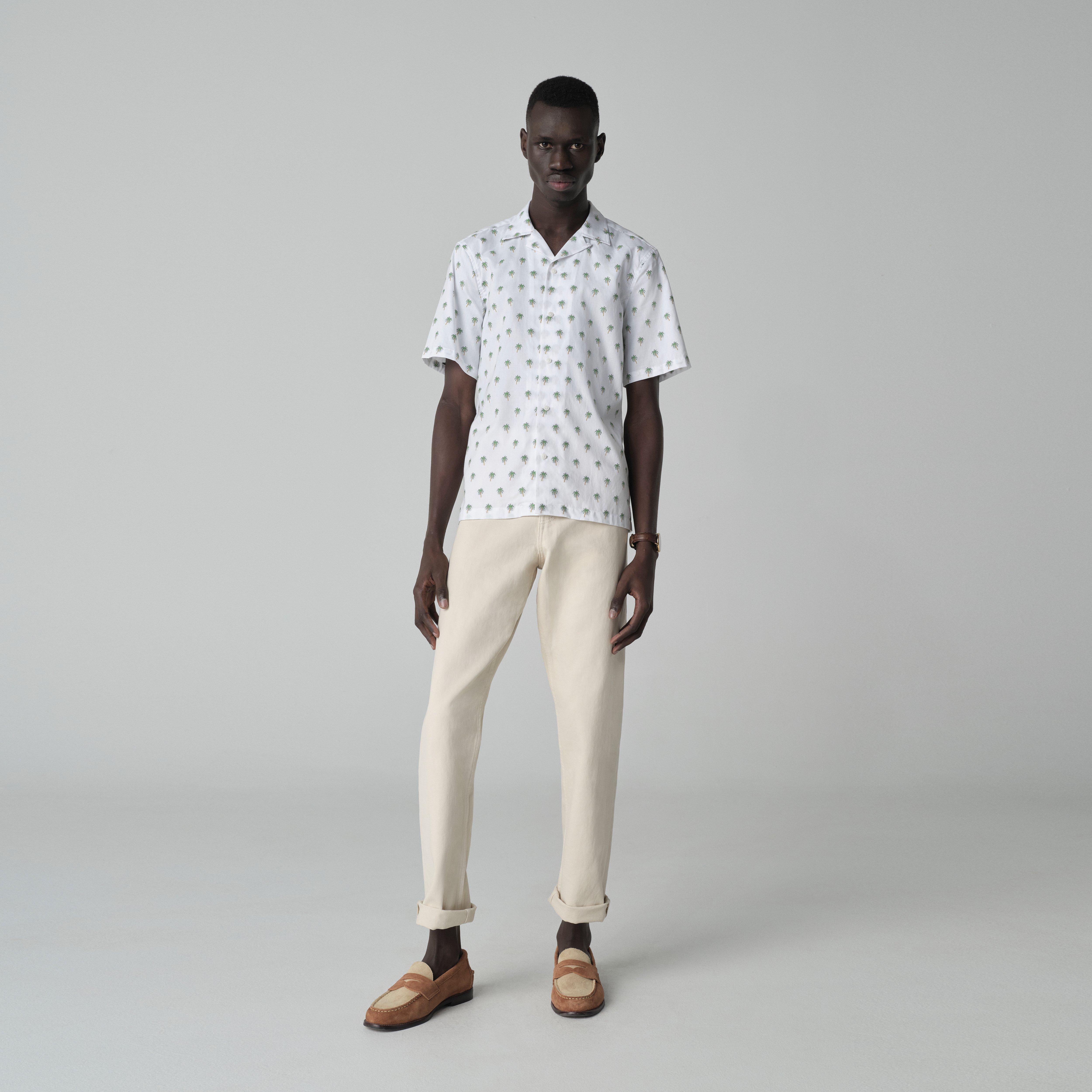 White campshirt - Quarter Pattern Design from Indochino Collection
