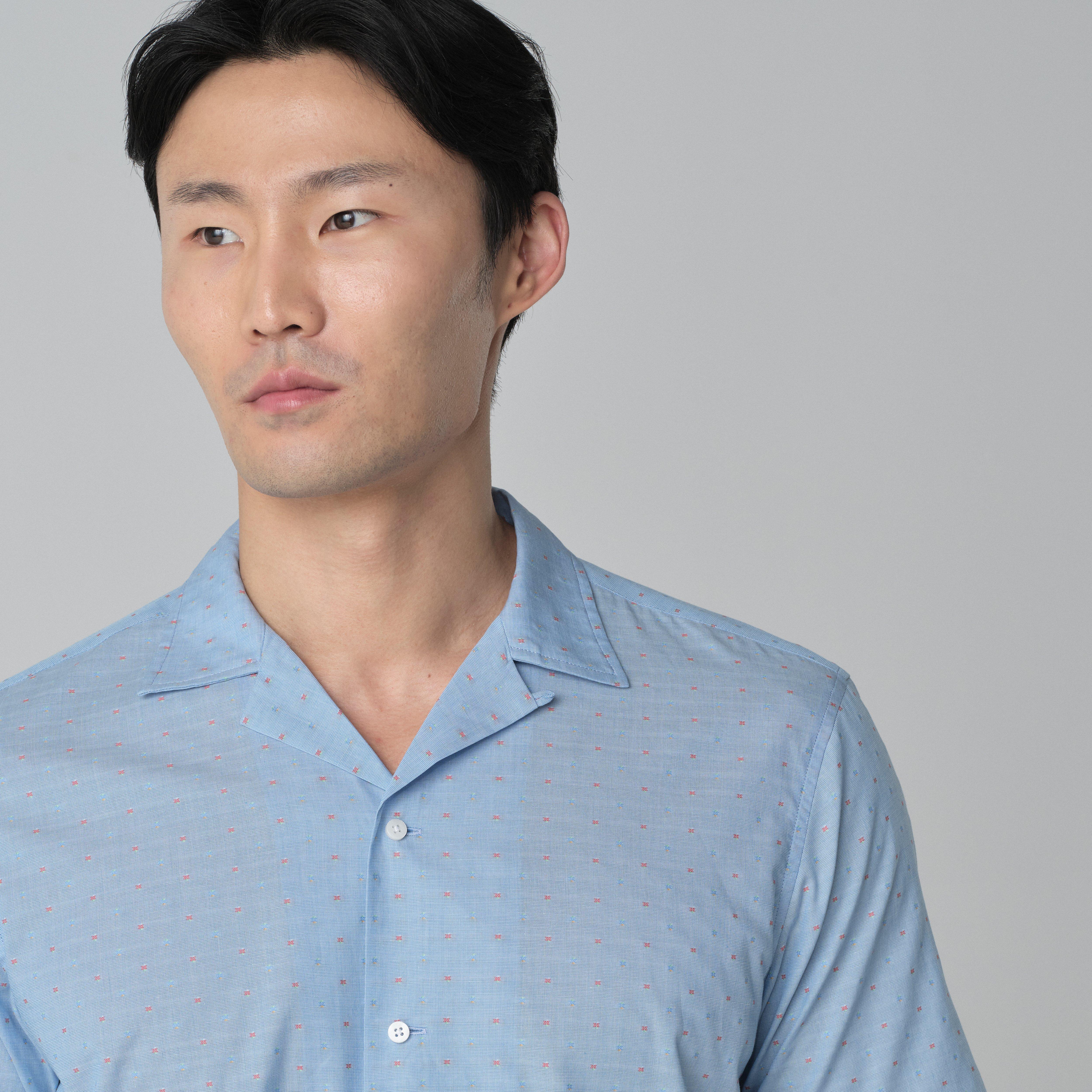 Product thumbnail 3 Blue campshirt - Queniborough Print Design from Indochino Collection