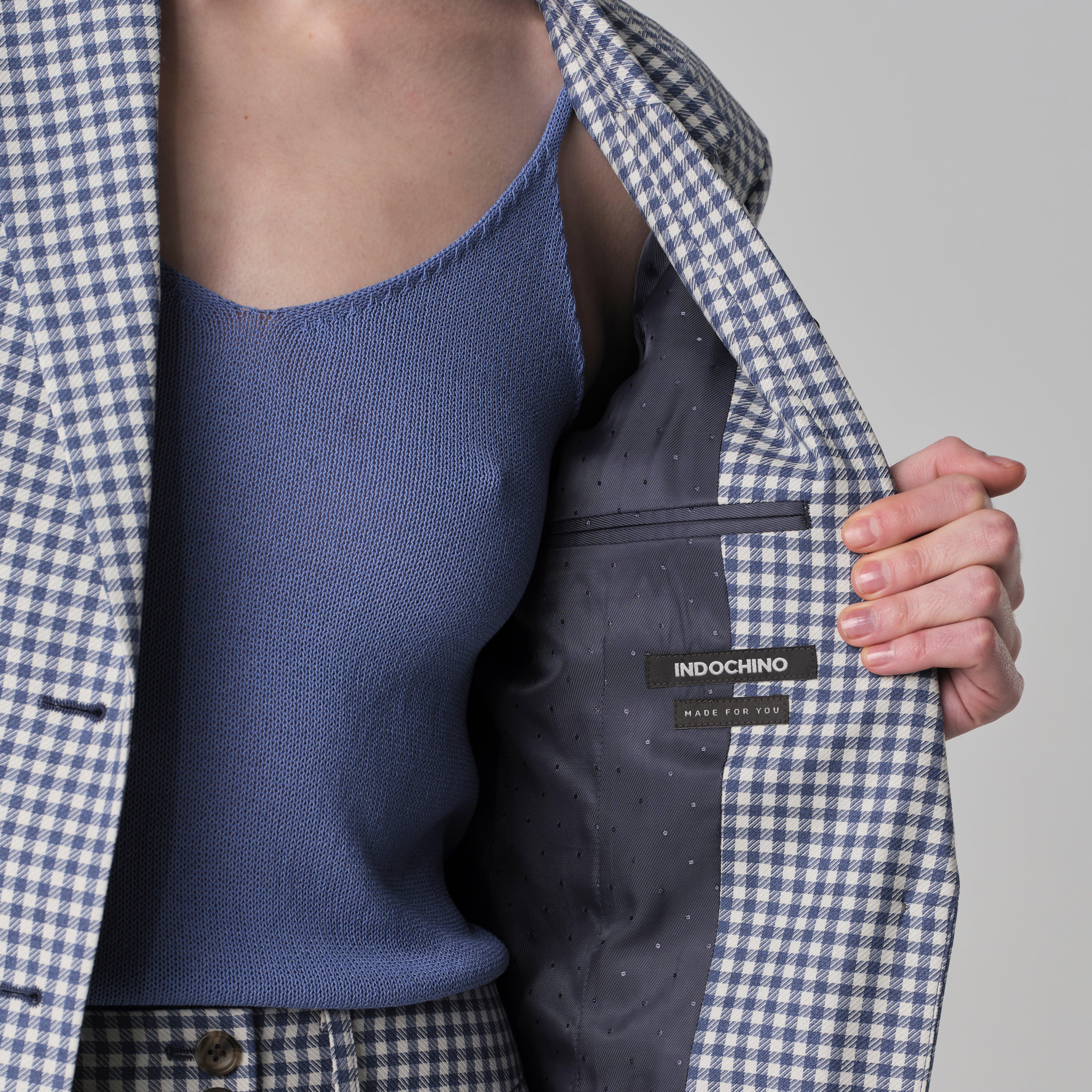 Product thumbnail 3 Blue blazer women - Quidhampton Checked Design from Spring / Summer Indochino Collection