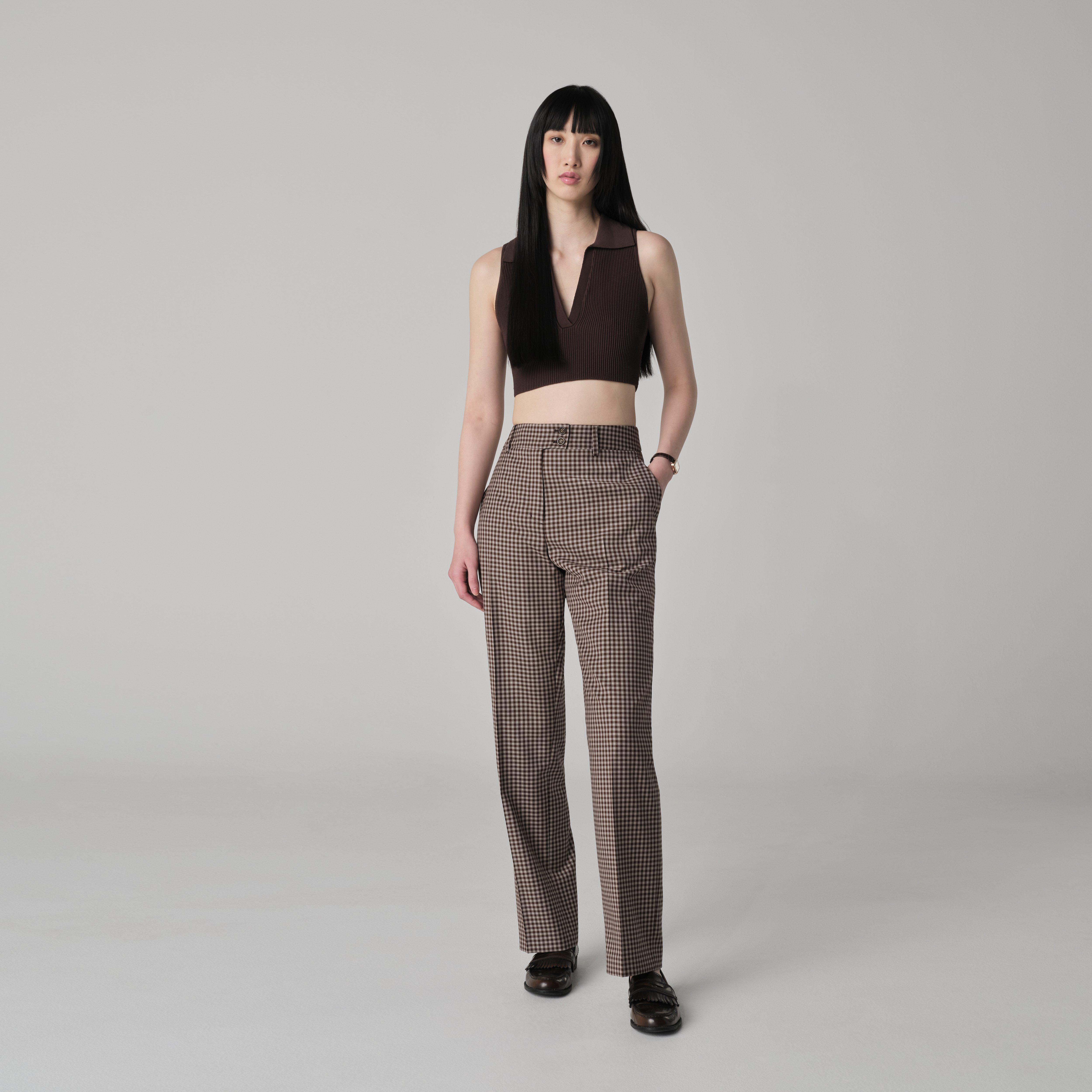Brown pants women - Quidhampton Checked Design from Seasonal Indochino Collection