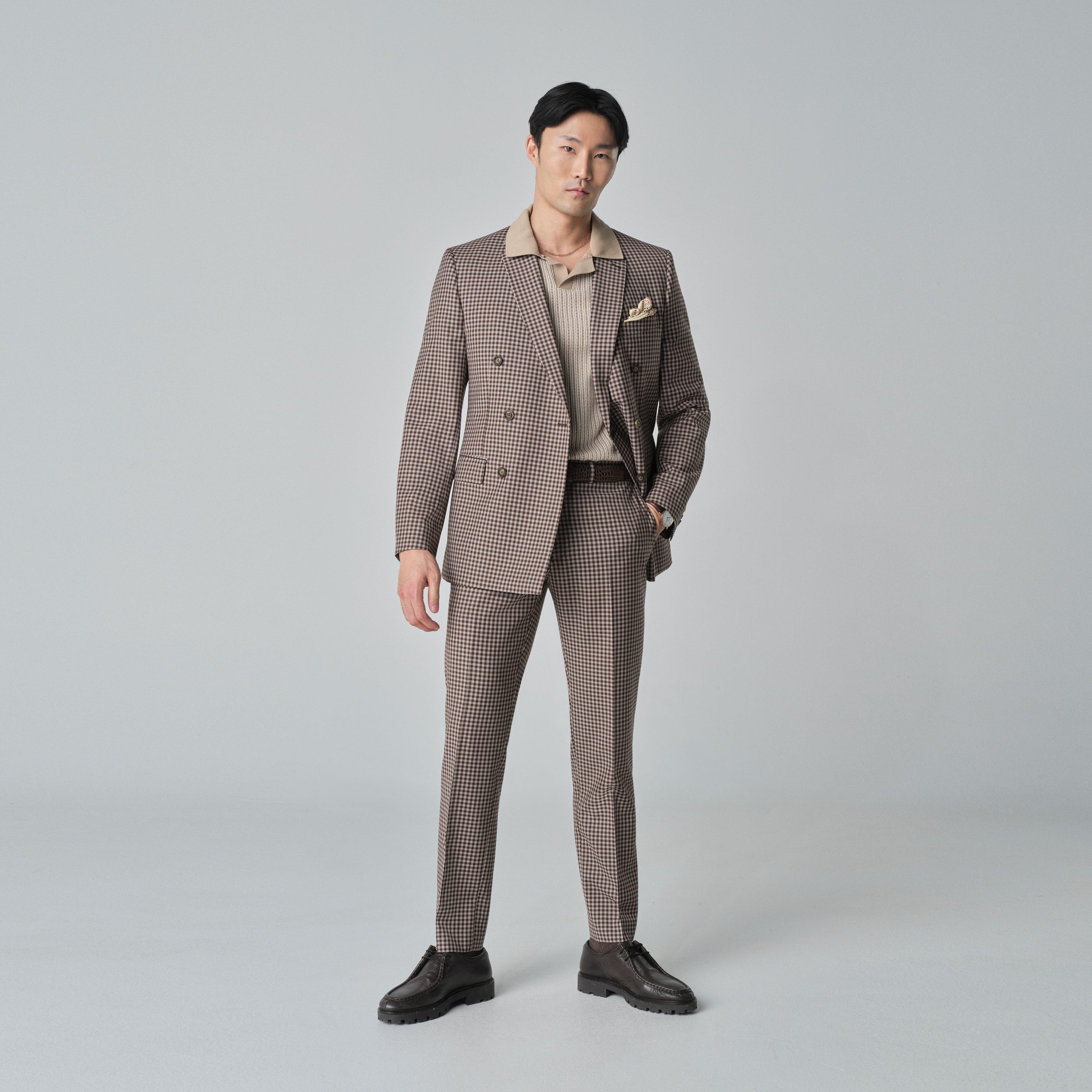 Brown suit - Quidhampton Checked Design from Spring / Summer Indochino Collection