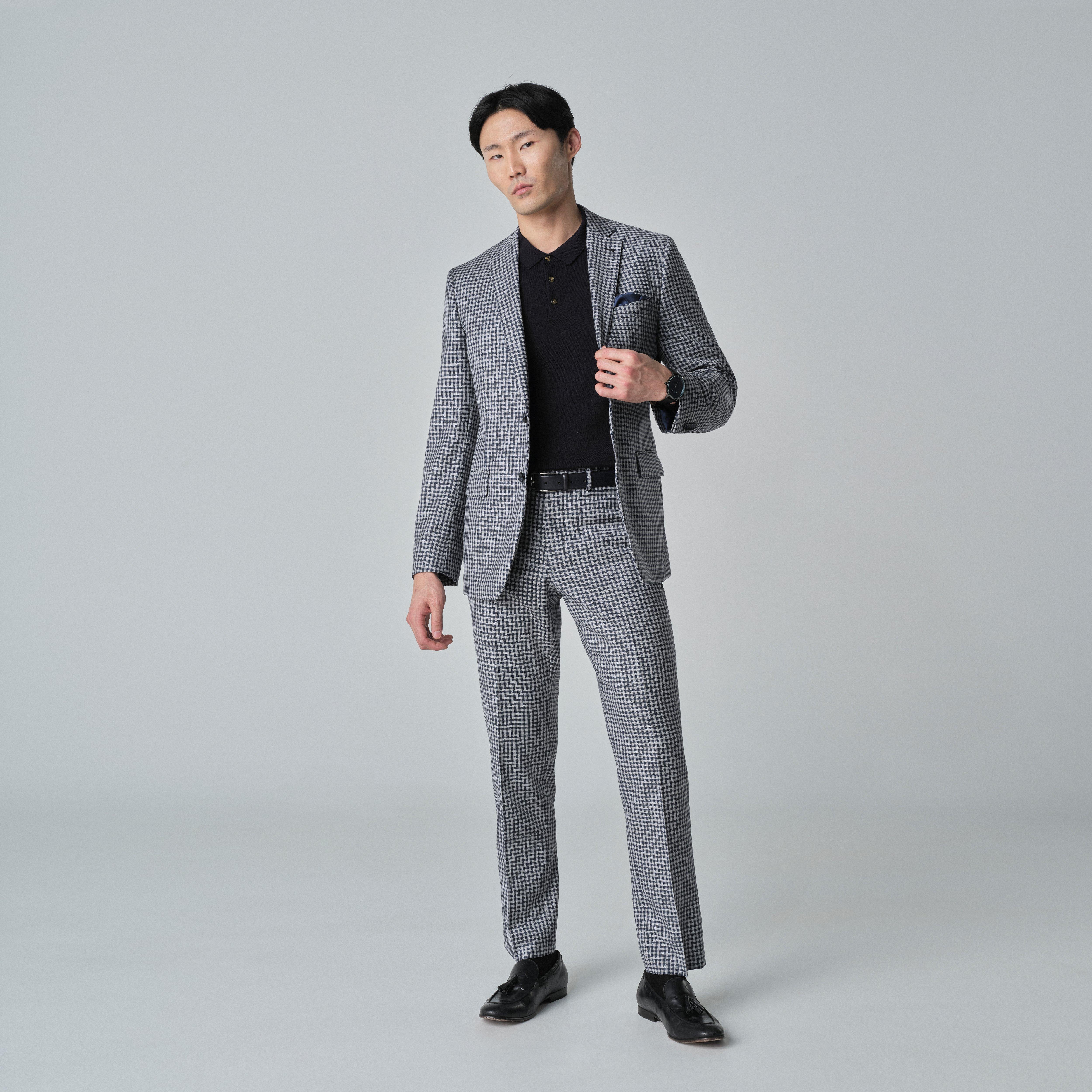 Navy suit - Quidhampton Checked Design from Spring / Summer Indochino Collection