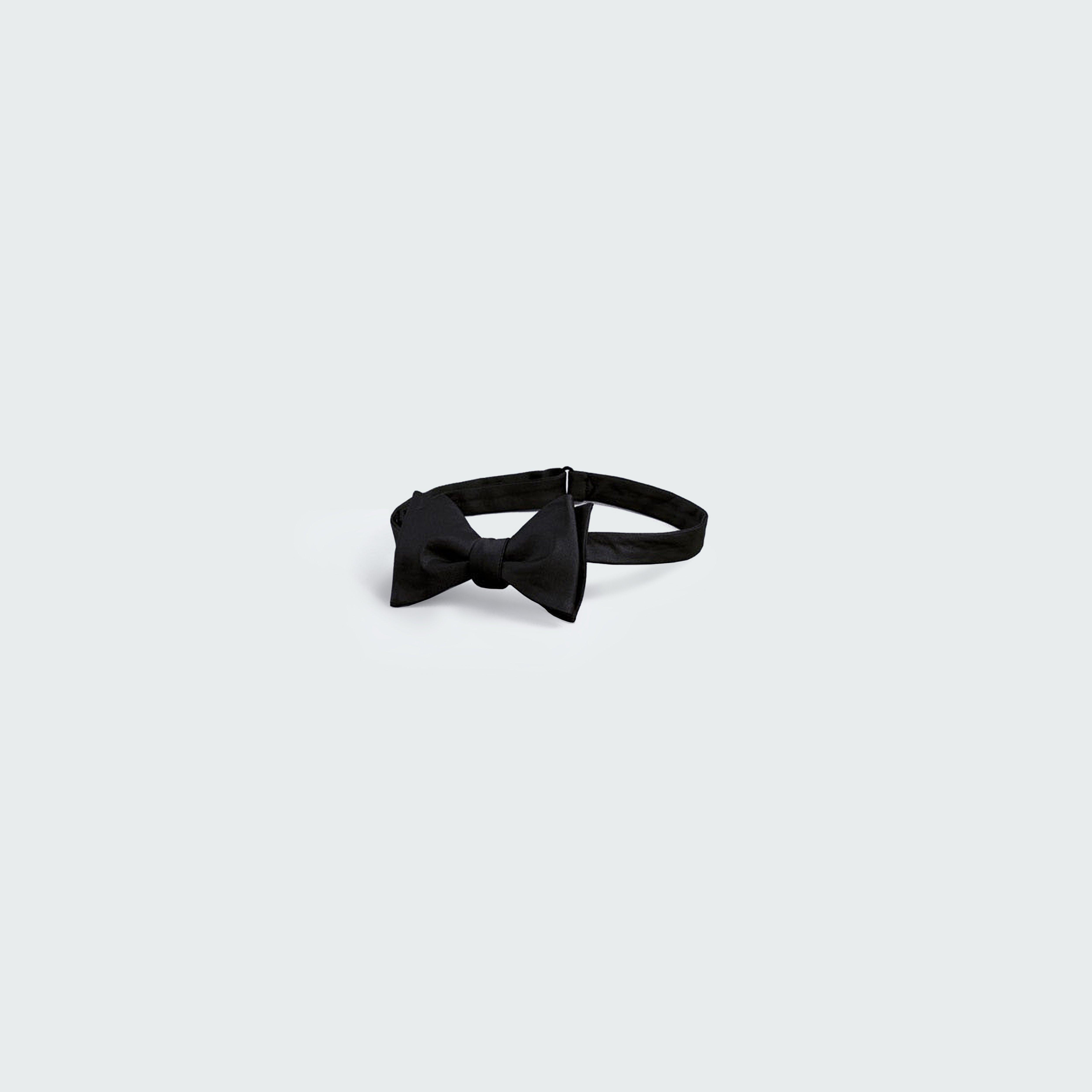 Black Silk Bow Tie (Self-Tied)
