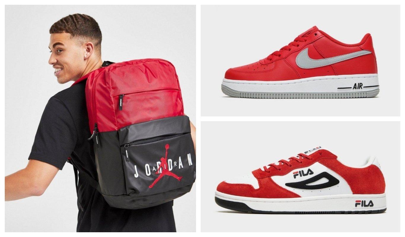 Jordan, Nike, Fila, ryggsäckar, sneakers