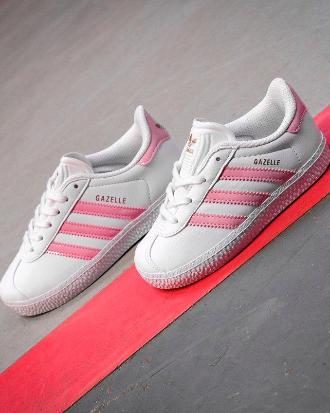 adidas Gazelle blancas y rosas