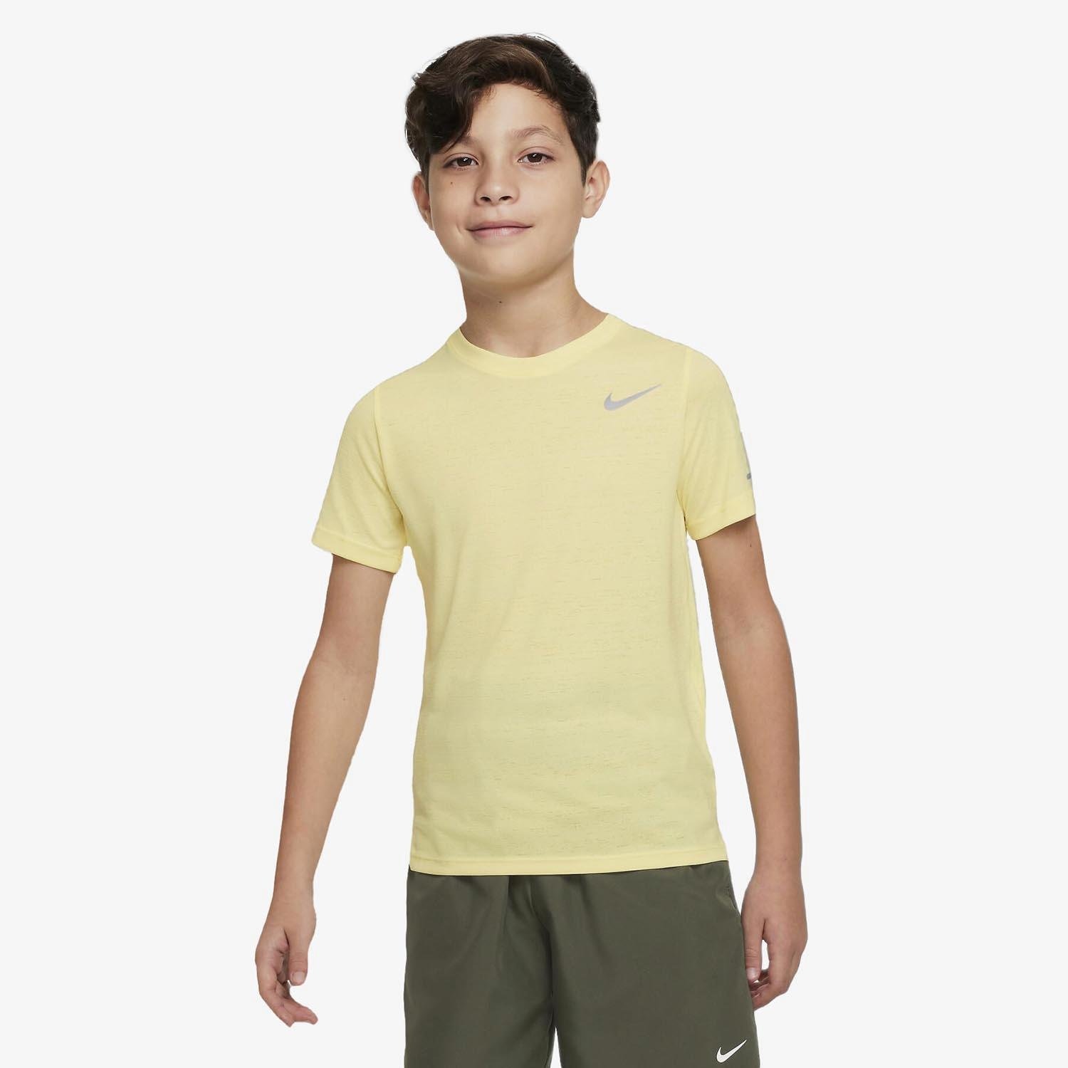 Nike Nike miler hardloopshirt geel kinderen kinderen