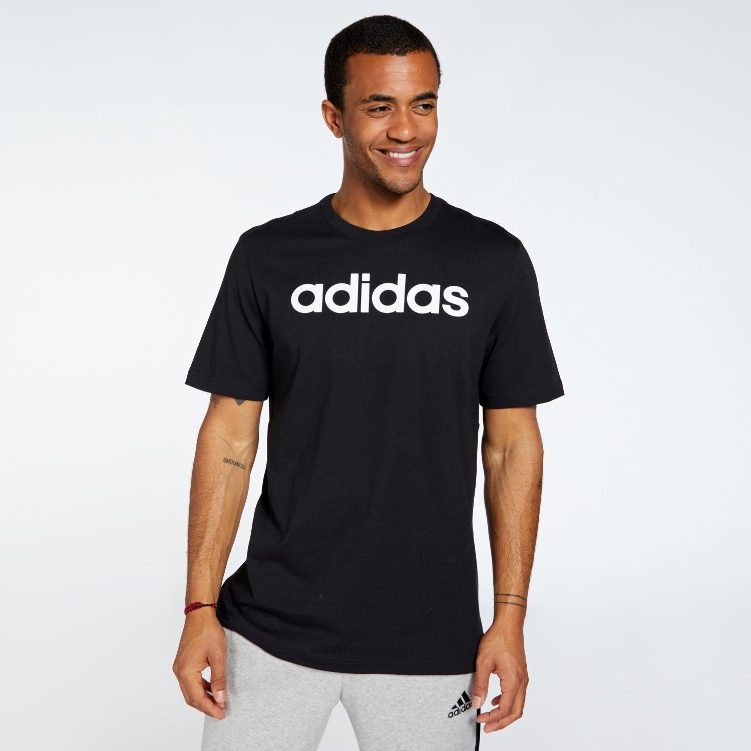 adidas Adidas essentials single jersey linear shirt zwart heren heren